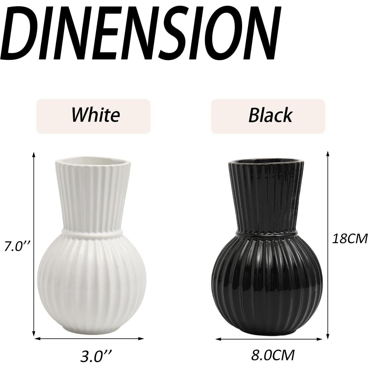 Jarrón de Cerámica Blanca YANWE1 17.78 cm Decoración