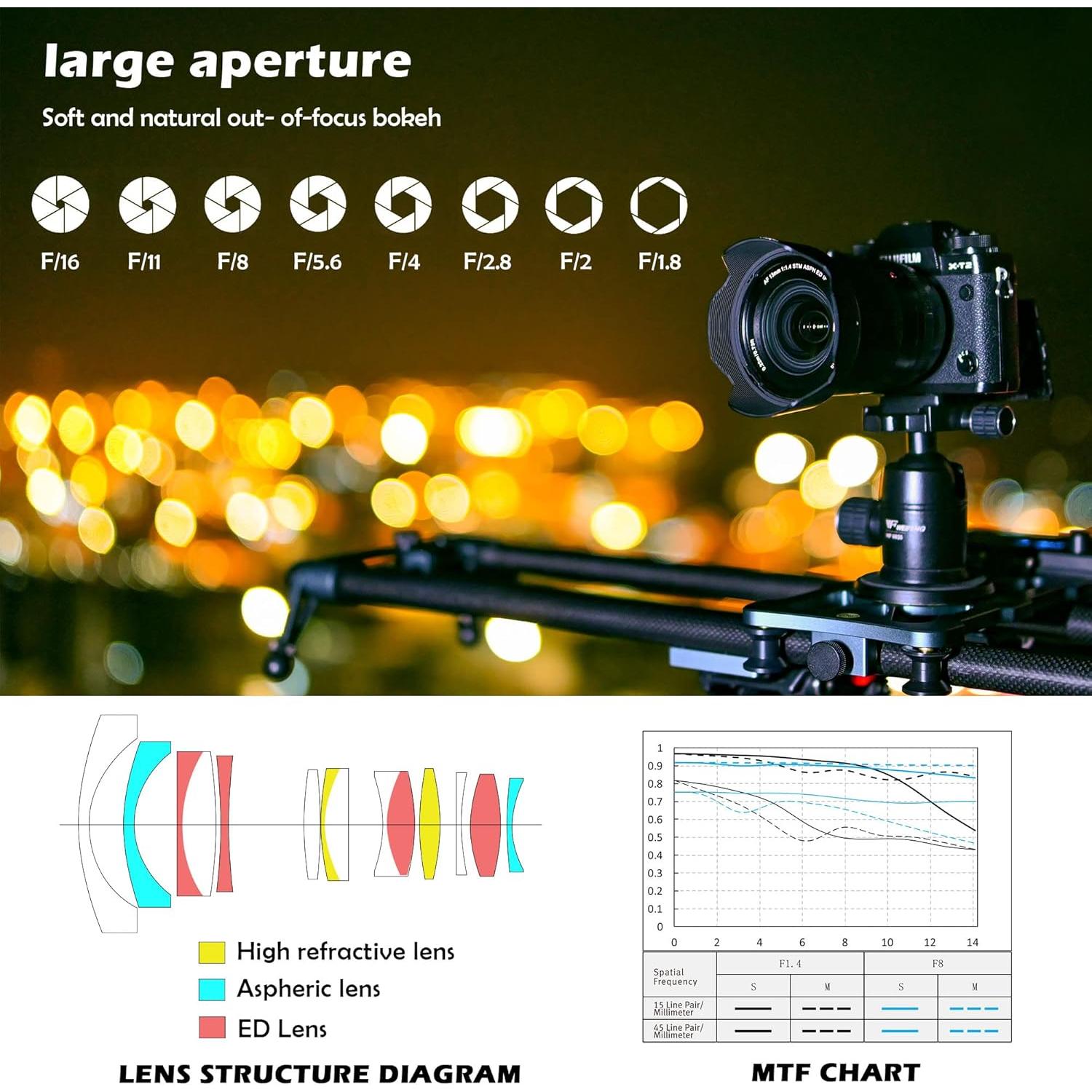 Lente VILTROX AF 13mm F1.4 para Fujifilm X - Ultra Gran Angular