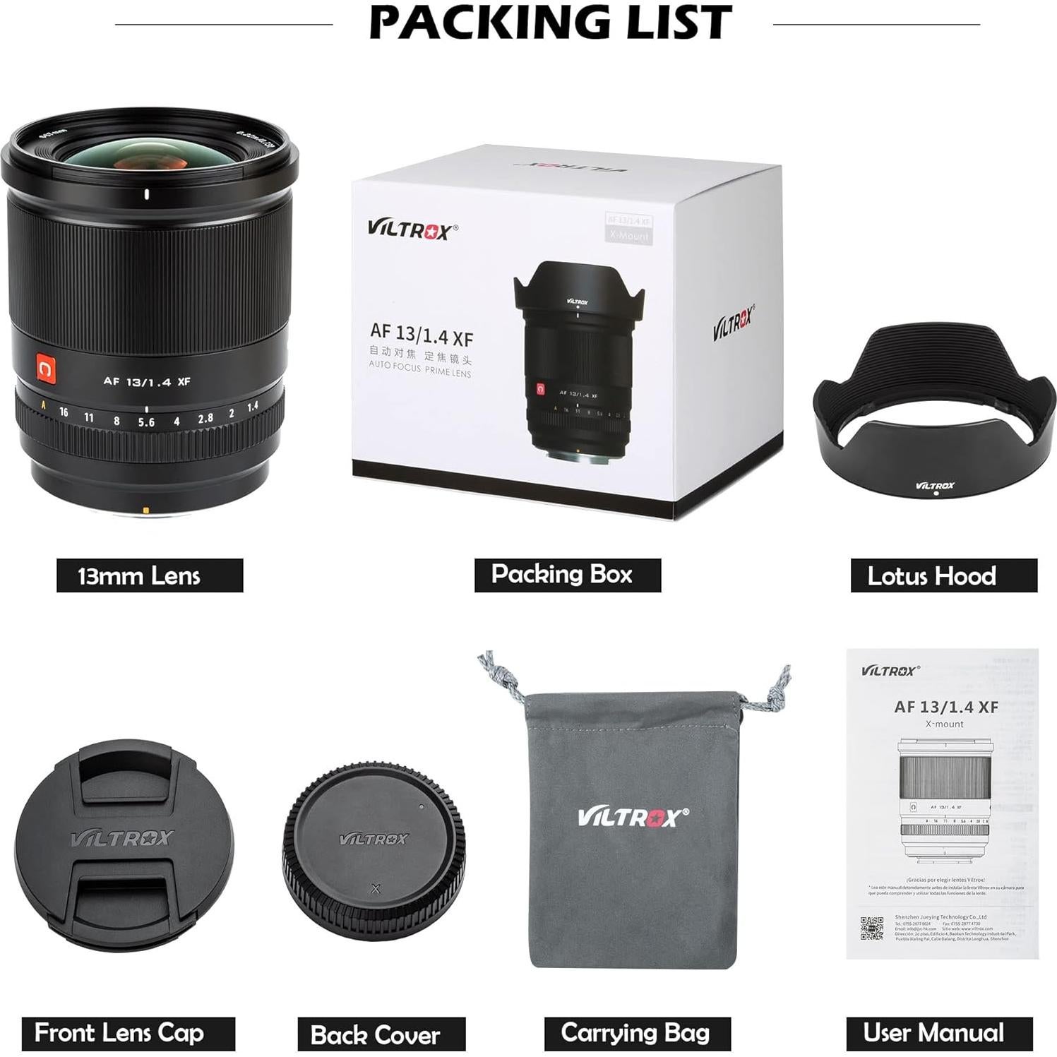 Lente VILTROX AF 13mm F1.4 para Fujifilm X - Ultra Gran Angular