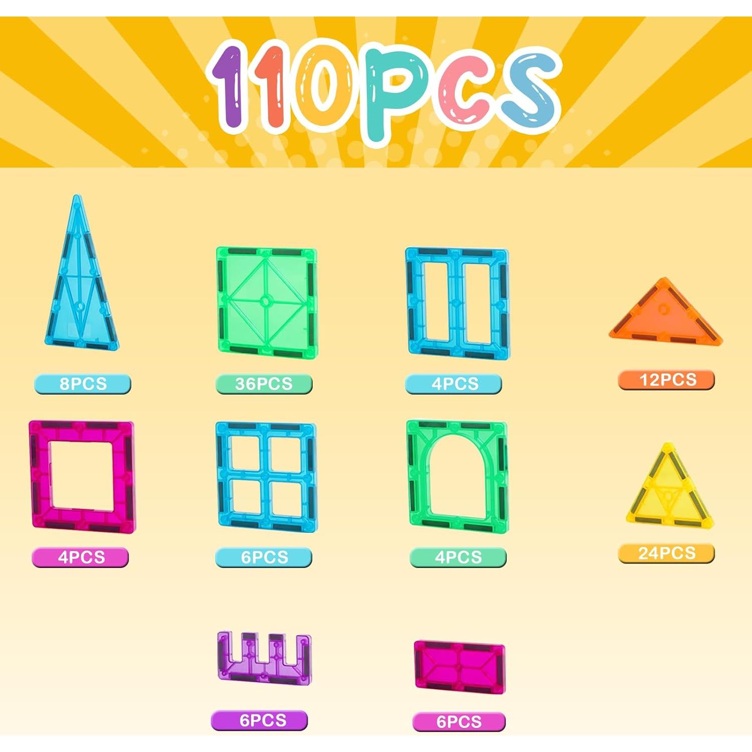 Conjunto de Azulejos Magnéticos FNJO 110PCS Juguete STEM