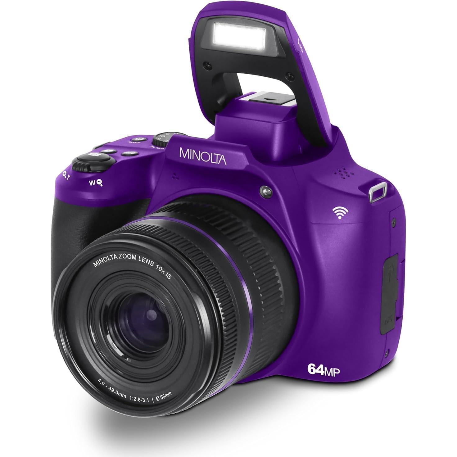Cámara Digital Minolta MNB10Z 64 MP 4K Ultra HD Zoom 10x Púrpura