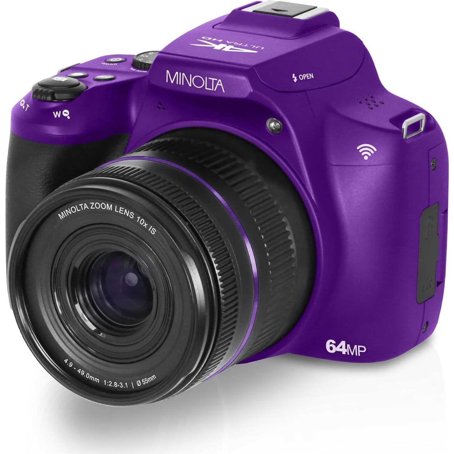 Cámara Digital Minolta MNB10Z 64 MP 4K Ultra HD Zoom 10x Púrpura