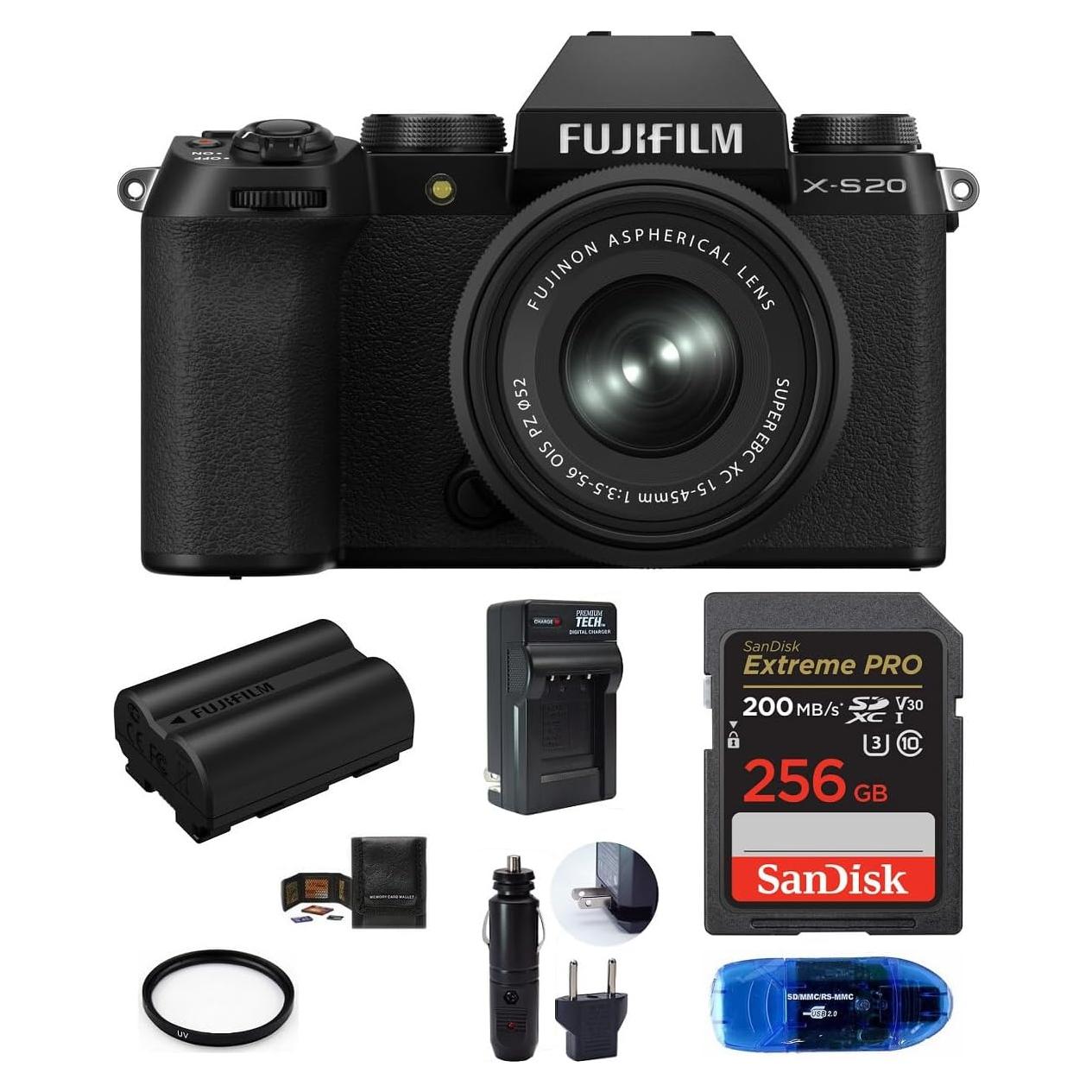 Cámara Digital Sin Espejo FUJIFILM X-S20 con Lente 15-45mm