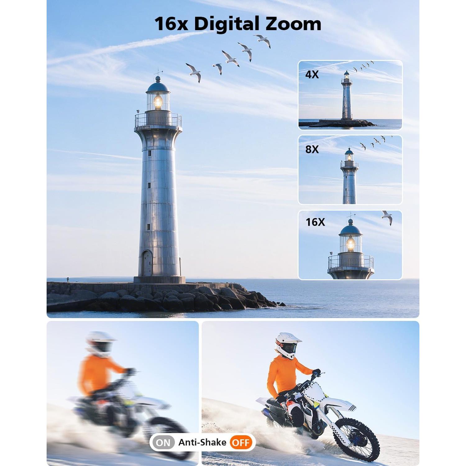 Cámara Digital YAXTIFIU 64MP 4K Compacta con Zoom 16X