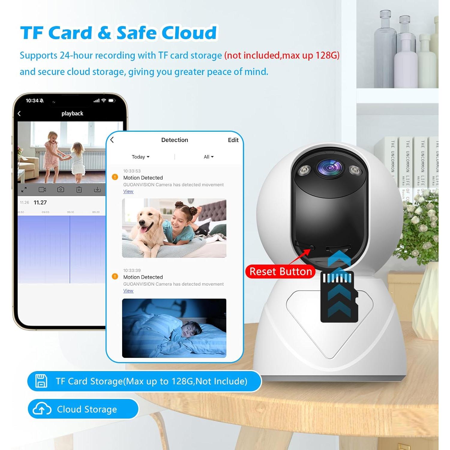 Cámara de Seguridad Interior Guoanvision S800 6MP 1080p WiFi 5G