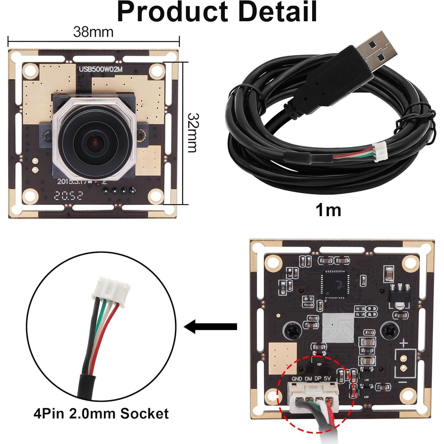 Cámara USB Autofocus 5MP Magnolia con Lente Ojo de Pez 170°