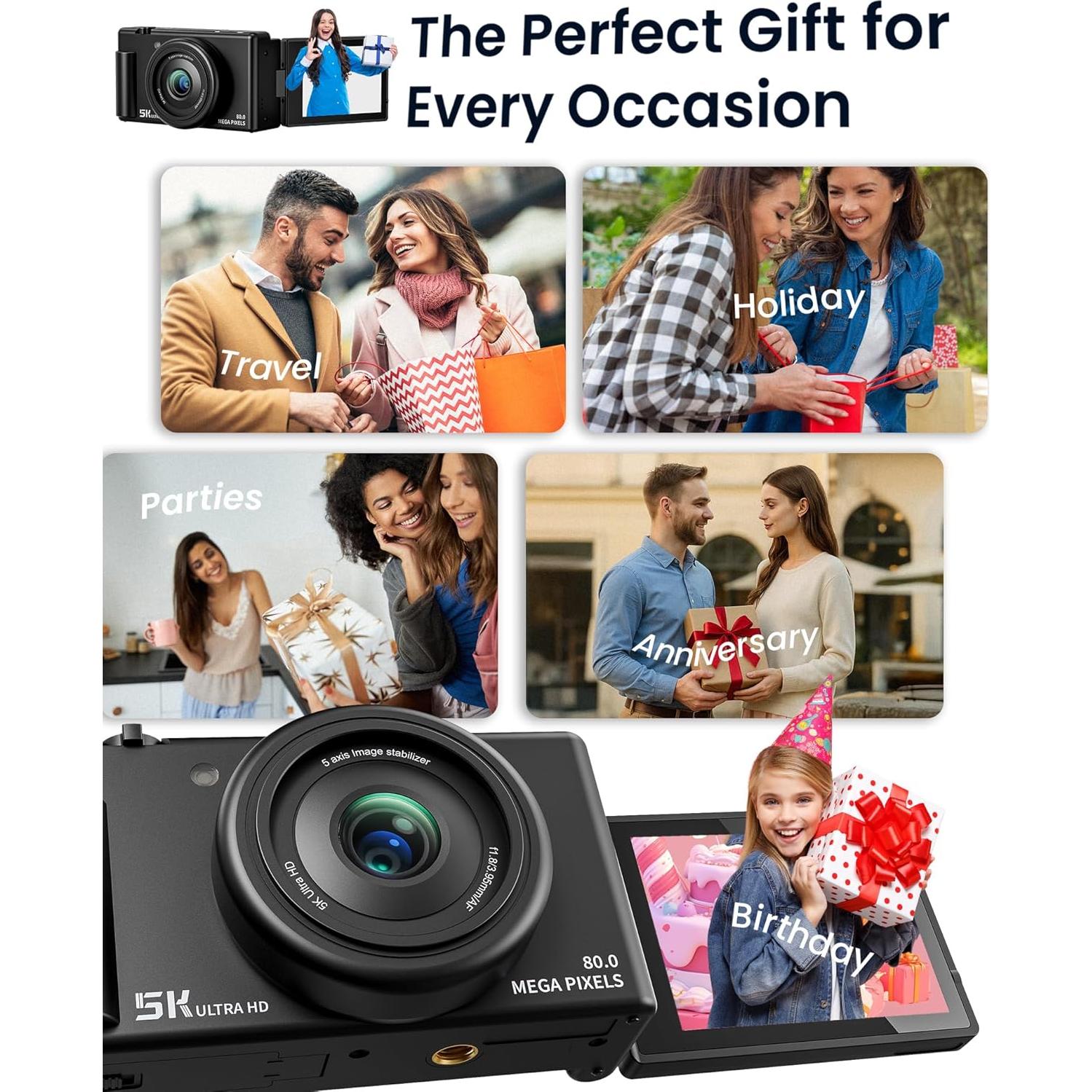 Cámara Digital Jexylon FC003 5K 64MP Zoom 18X Pantalla 3"