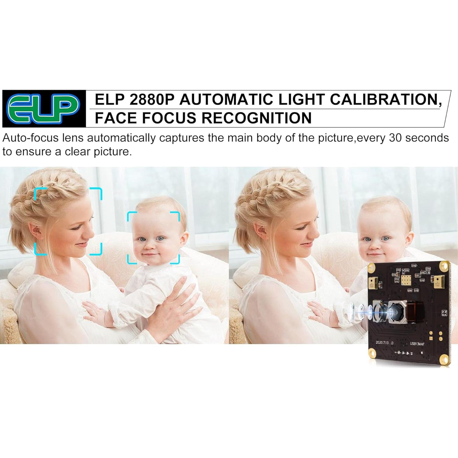 Cámara USB ELP 13MP con Enfoque Automático y Micrófono