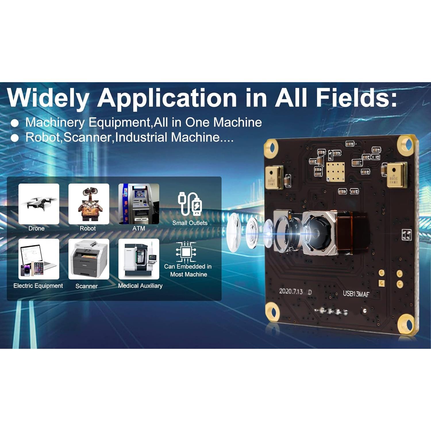 Cámara USB ELP 13MP con Enfoque Automático y Micrófono