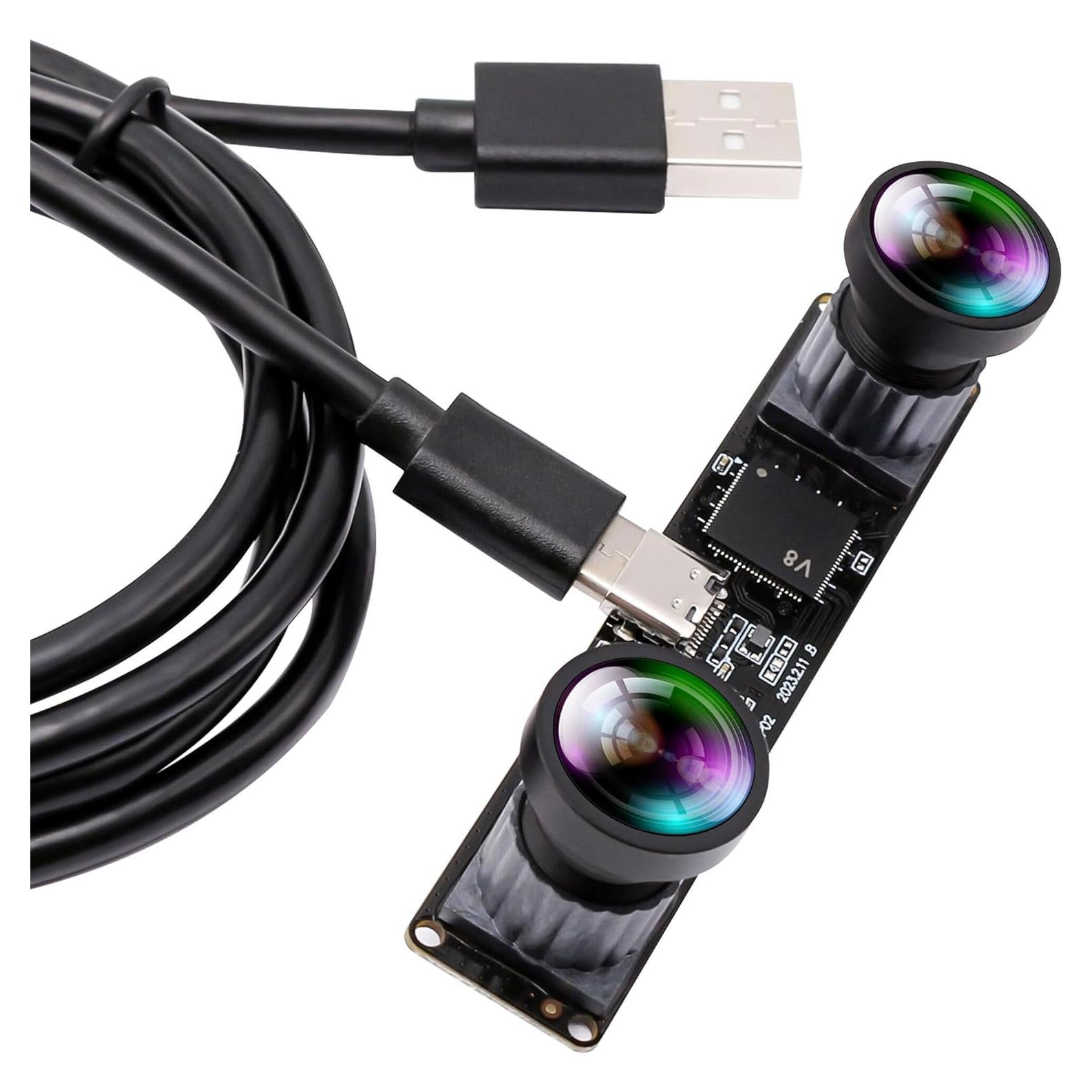 Cámara USB 4MP IFWATER 3840x1080P 60FPS Lente Dual 120°