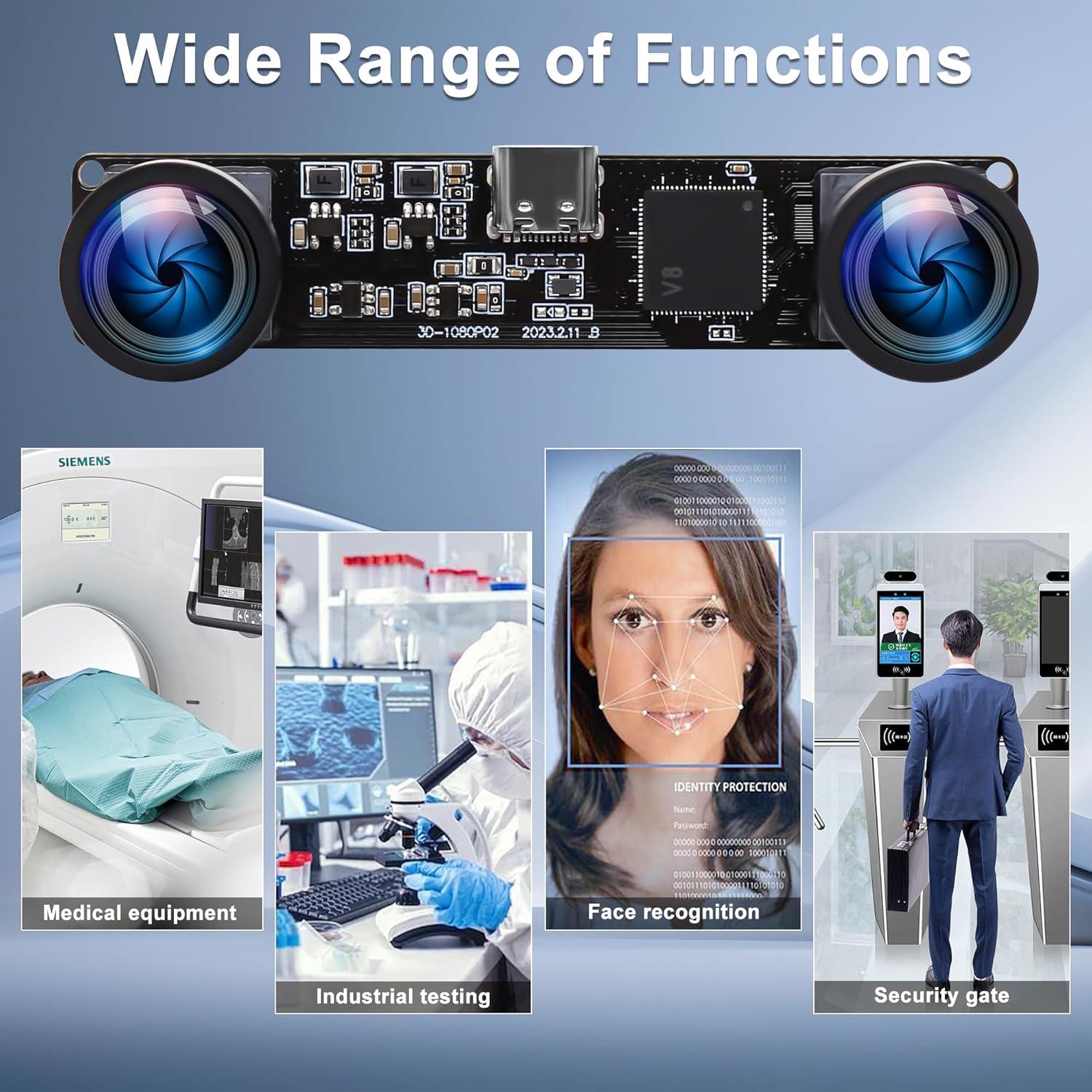 Cámara USB 4MP IFWATER 3840x1080P 60FPS Lente Dual 120°