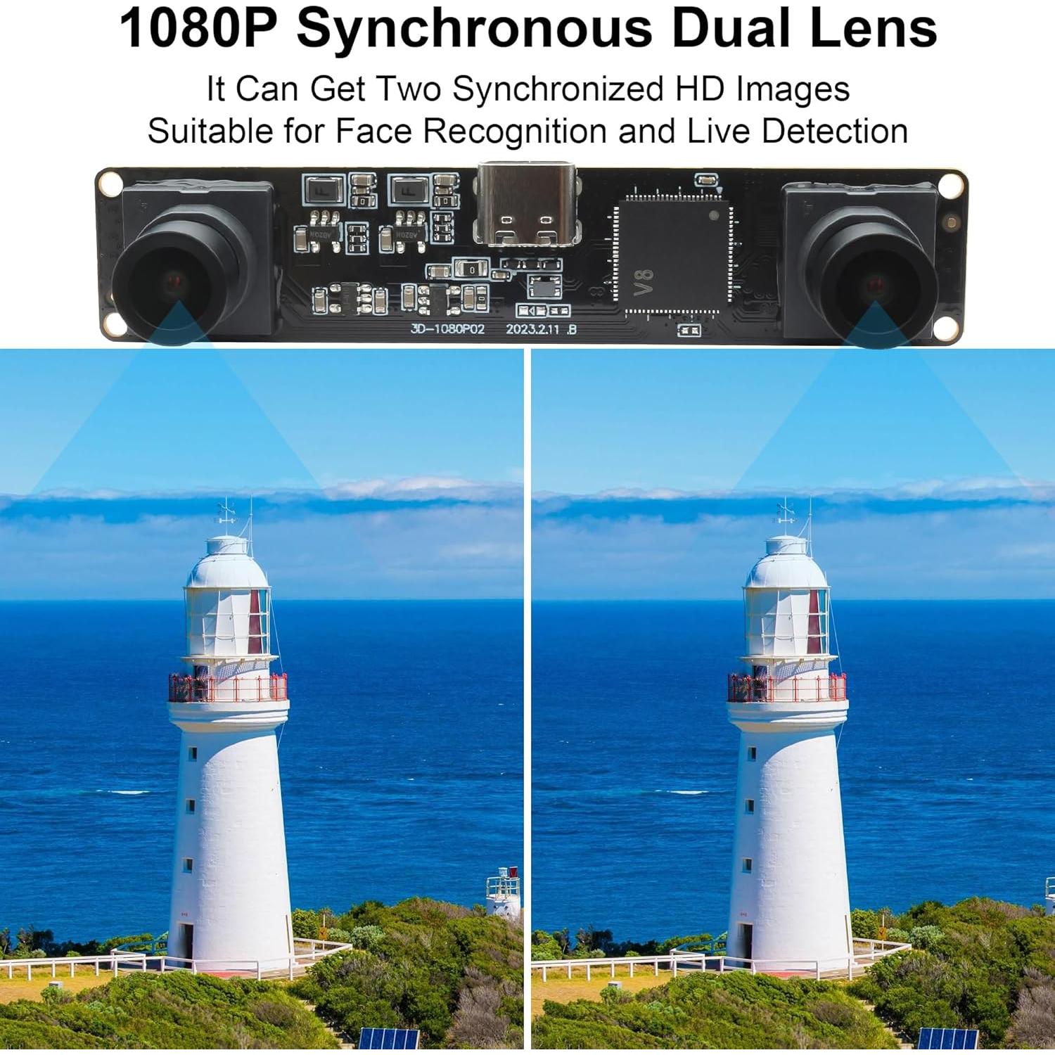 Cámara USB Estéreo Doble Lente MMlove 1080P 60FPS 4MP