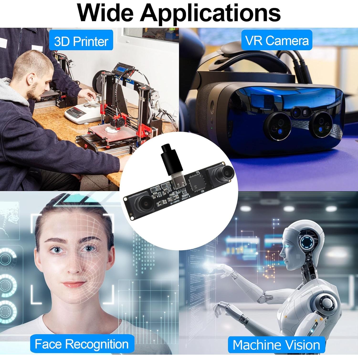 Cámara USB Estéreo Doble Lente MMlove 1080P 60FPS 4MP