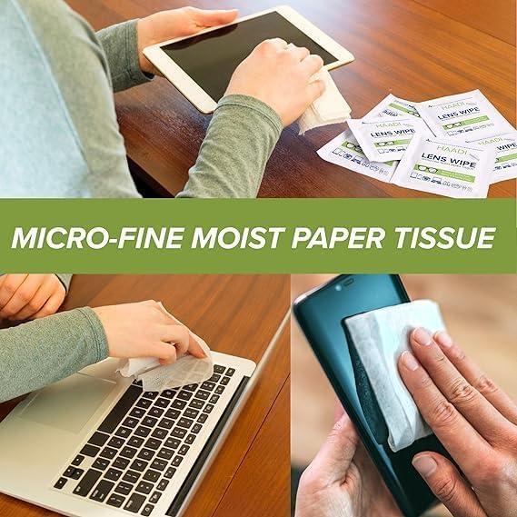 Toallitas Limpiadoras de Lentes HAADI 72 Unidades Ecológicas