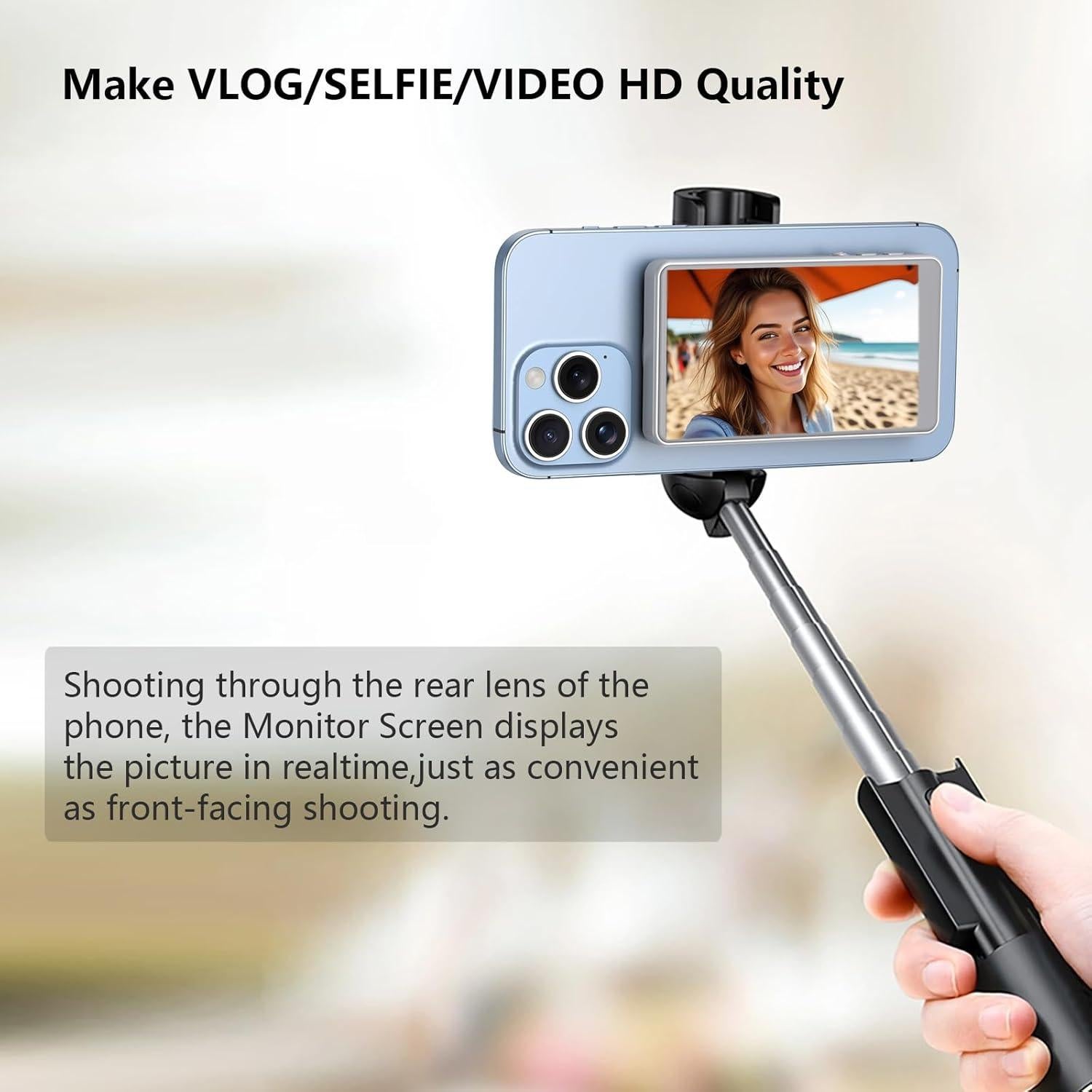 Monitor Selfie Inalámbrico KEPAICHI para iPhone y Samsung