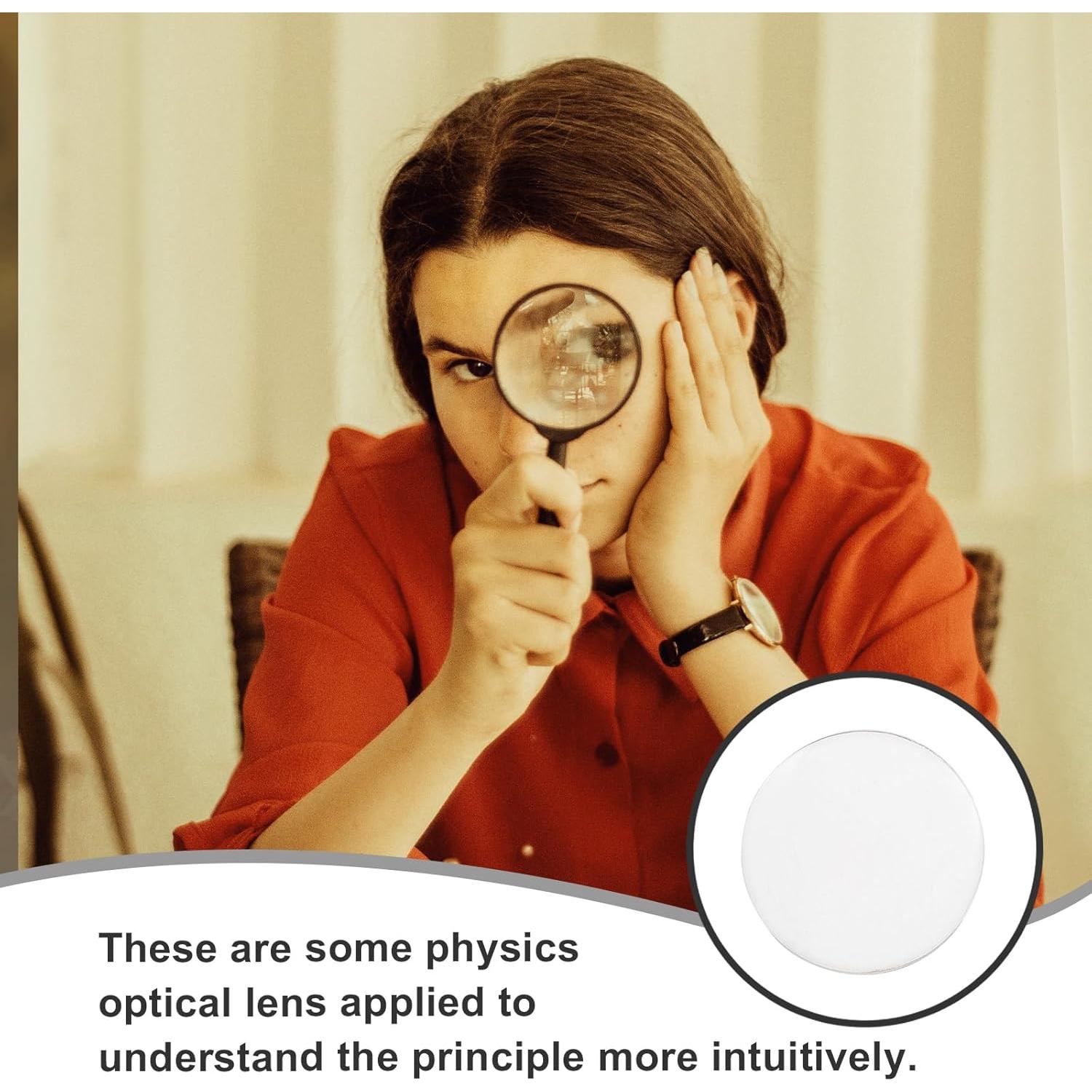 Juego de 12 Lentes Convexas de Acrílico 2.5cm para Experimentos