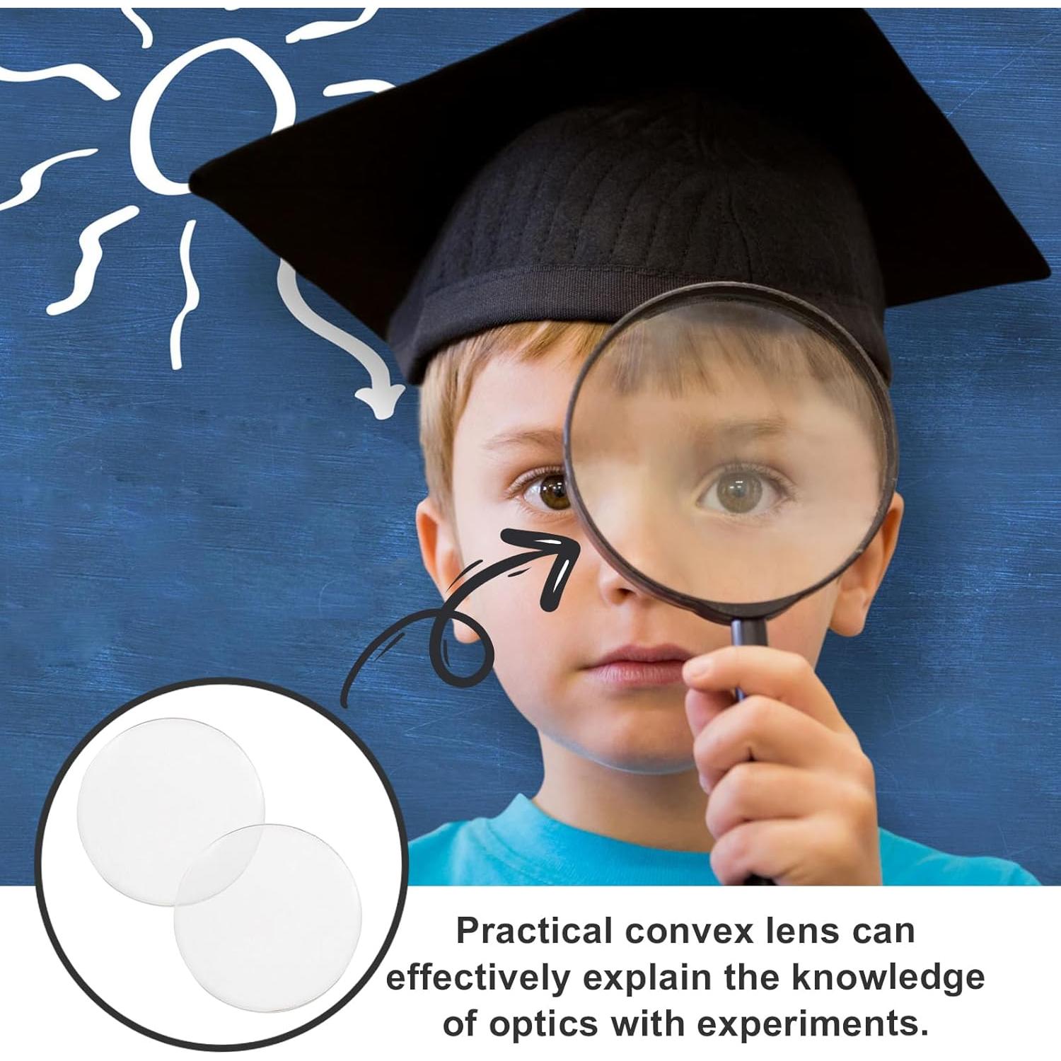 Juego de 12 Lentes Convexas de Acrílico 2.5cm para Experimentos