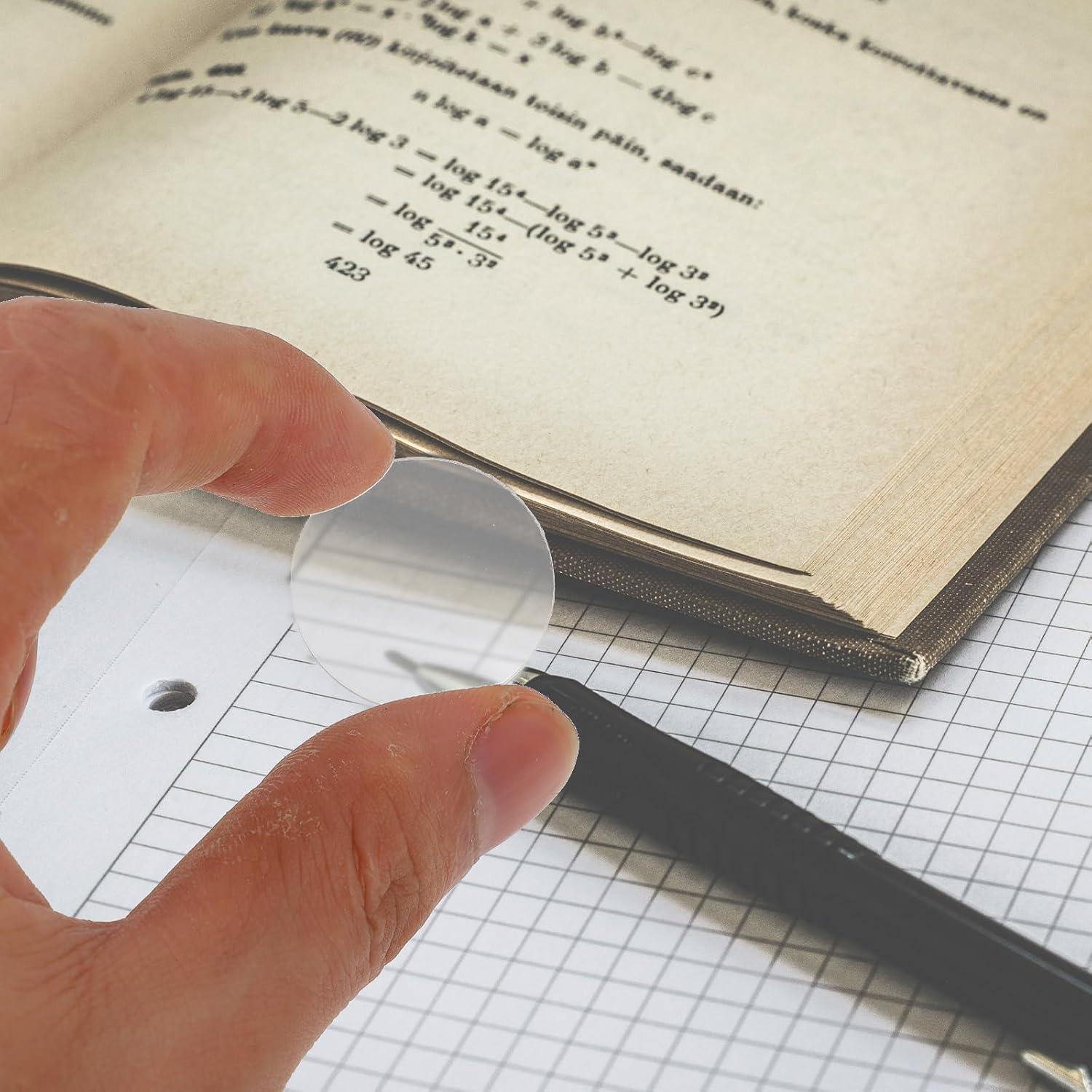 Juego de 12 Lentes Convexas de Acrílico 2.5cm para Experimentos