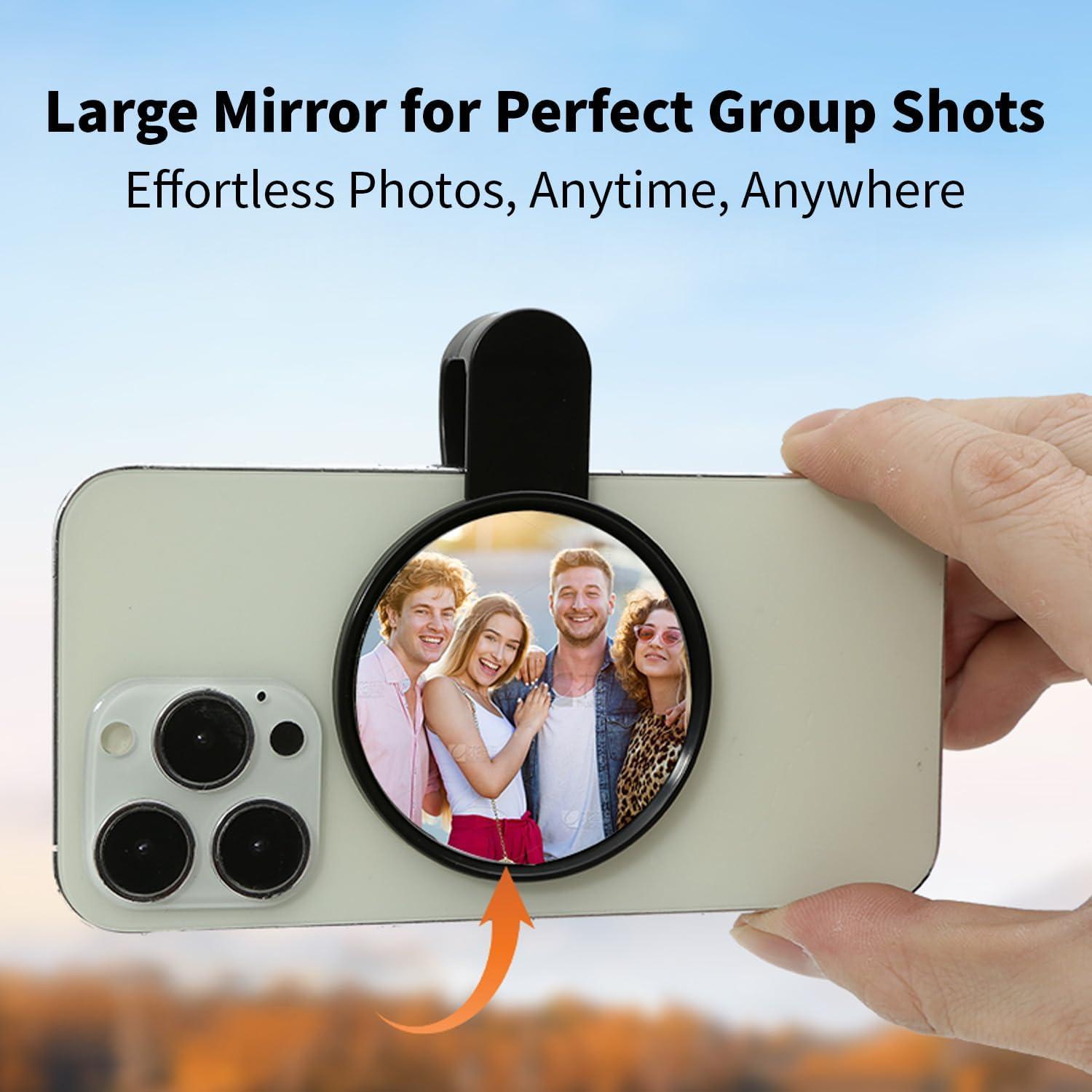 Espejo de Selfie Compacto Yeecuem con Clip Universal para Teléfono