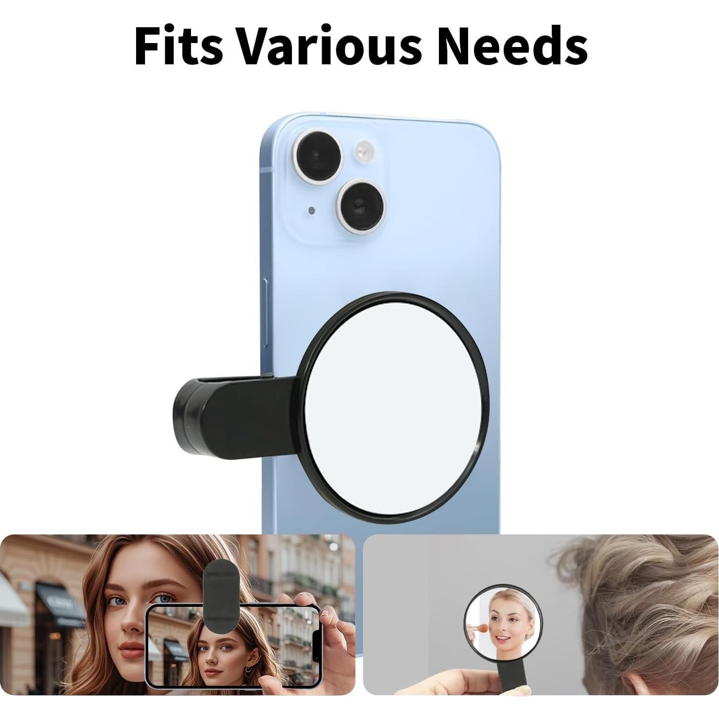 Espejo de Selfie Compacto Yeecuem con Clip Universal para Teléfono