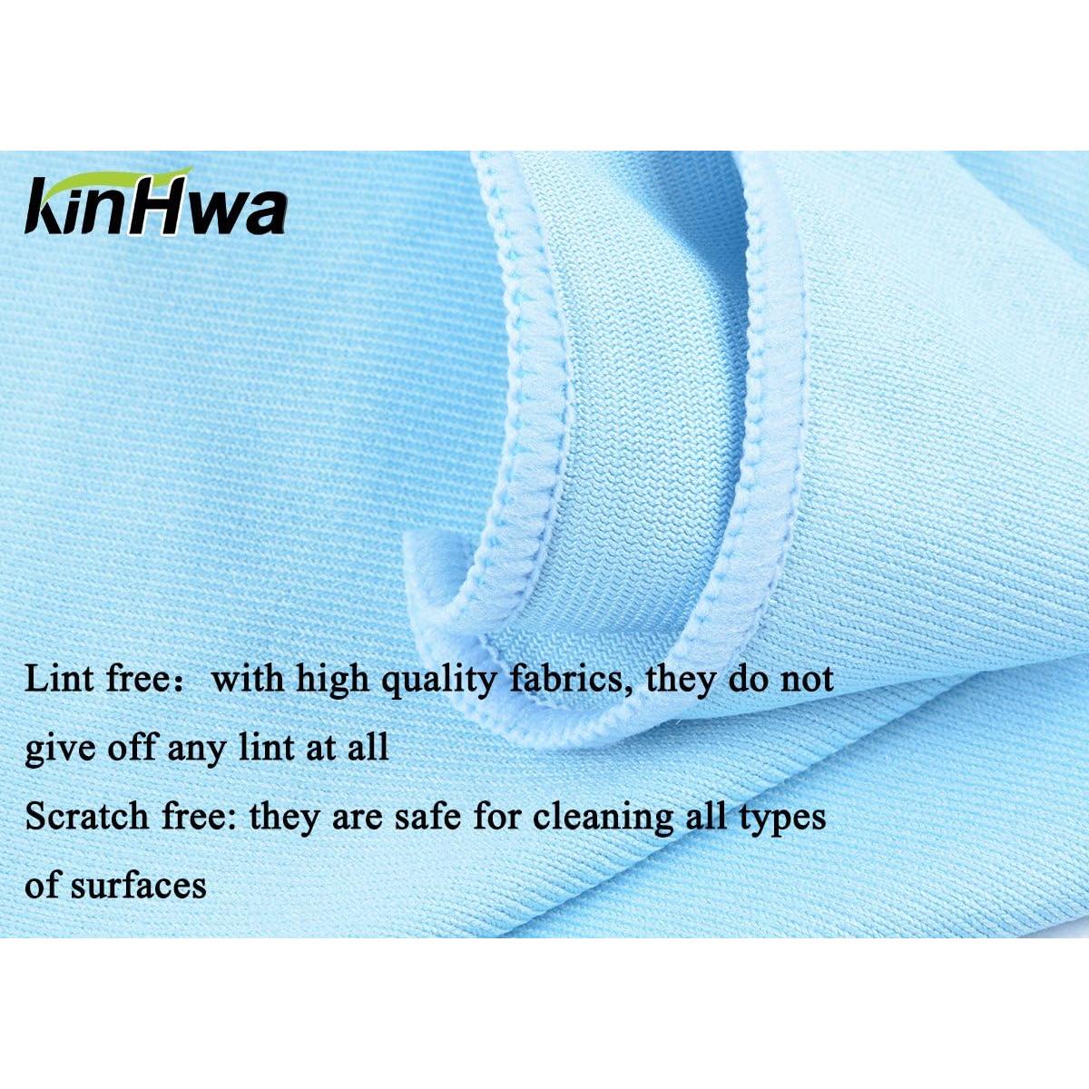 Paños de Microfibra KinHwa 40x40cm Sin Pelusa 6 Unidades Azul