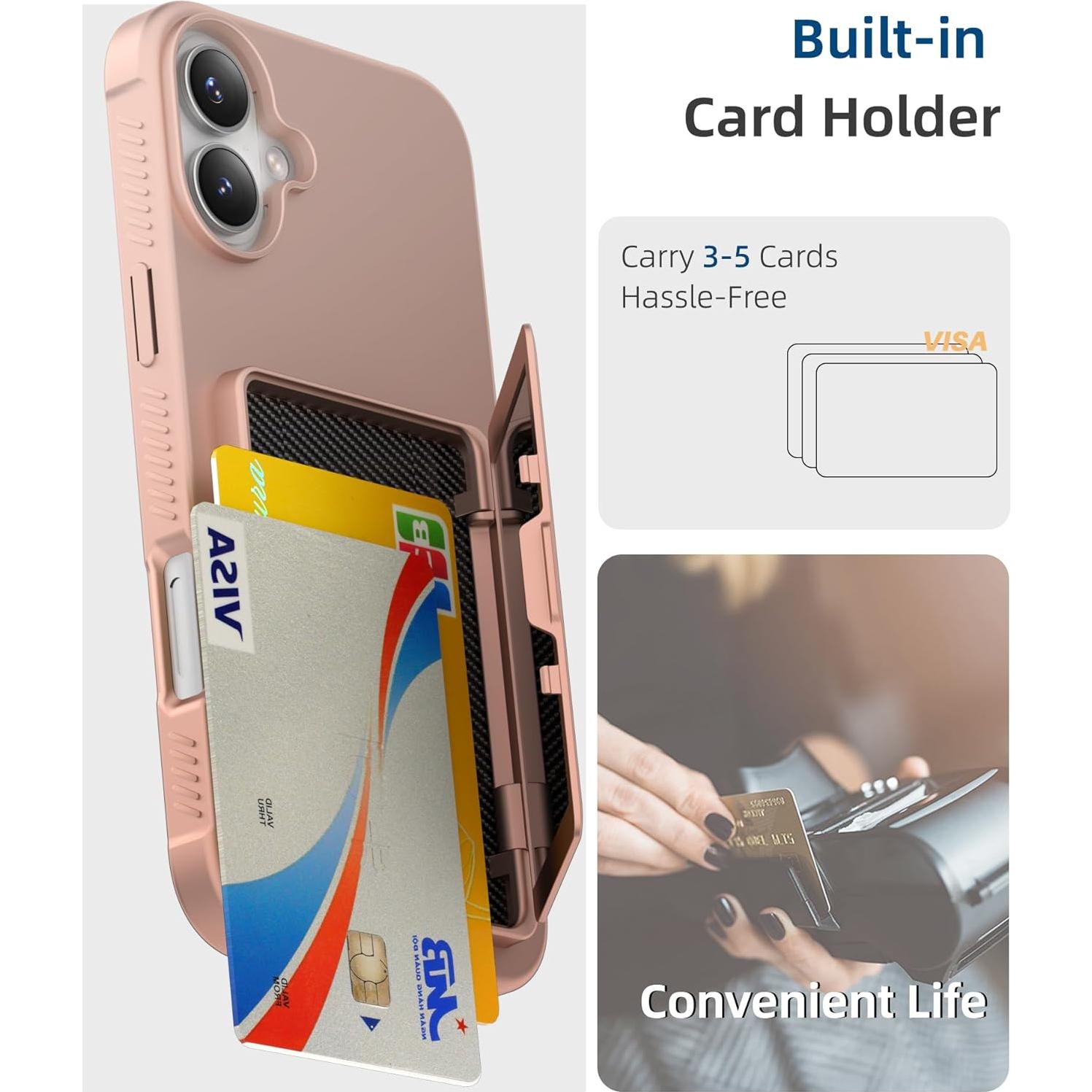 Funda para iPhone 16 6.1" BANLEA con protector y billetera