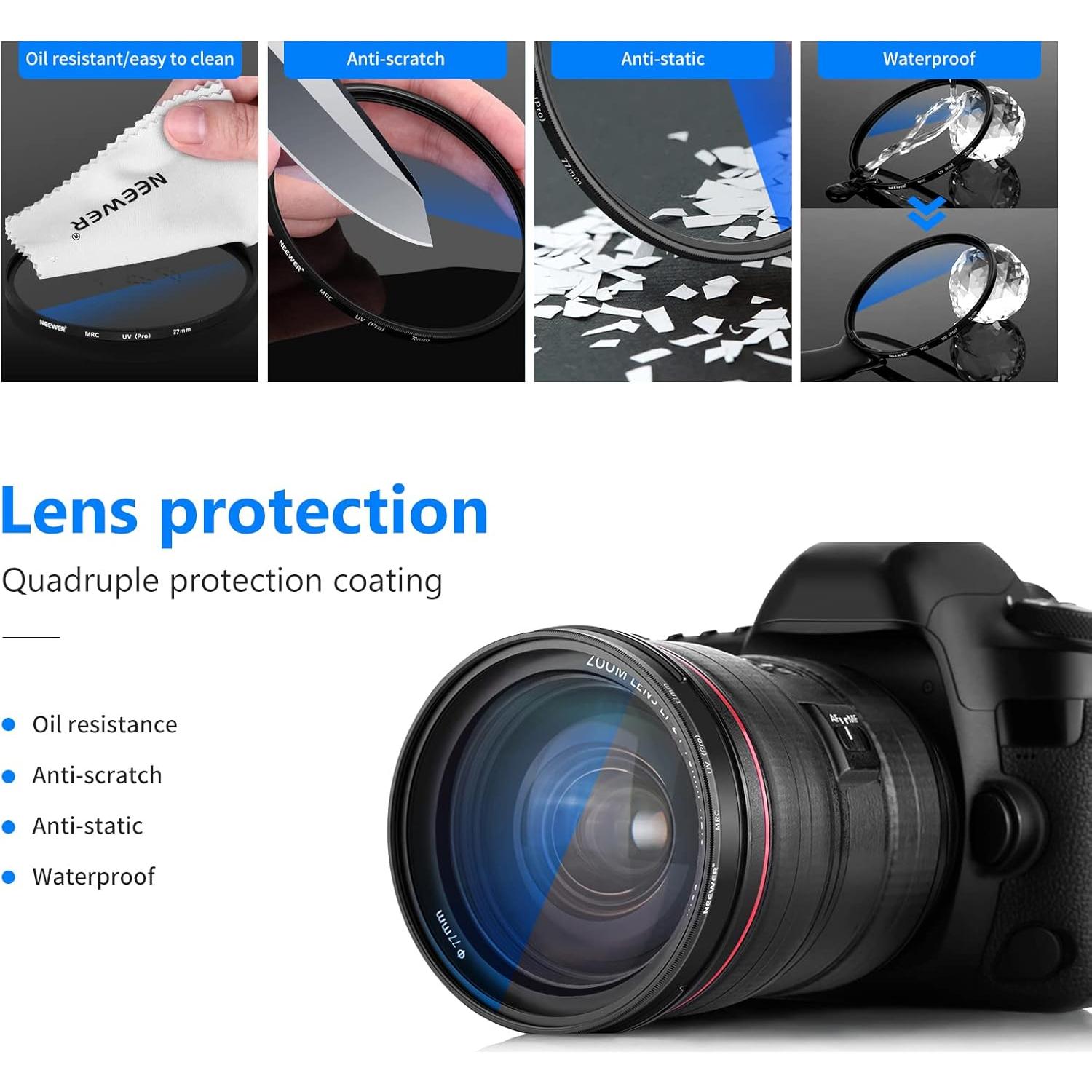 Filtro UV NEEWER 77mm Alta Definición 30 Capas Multicapa