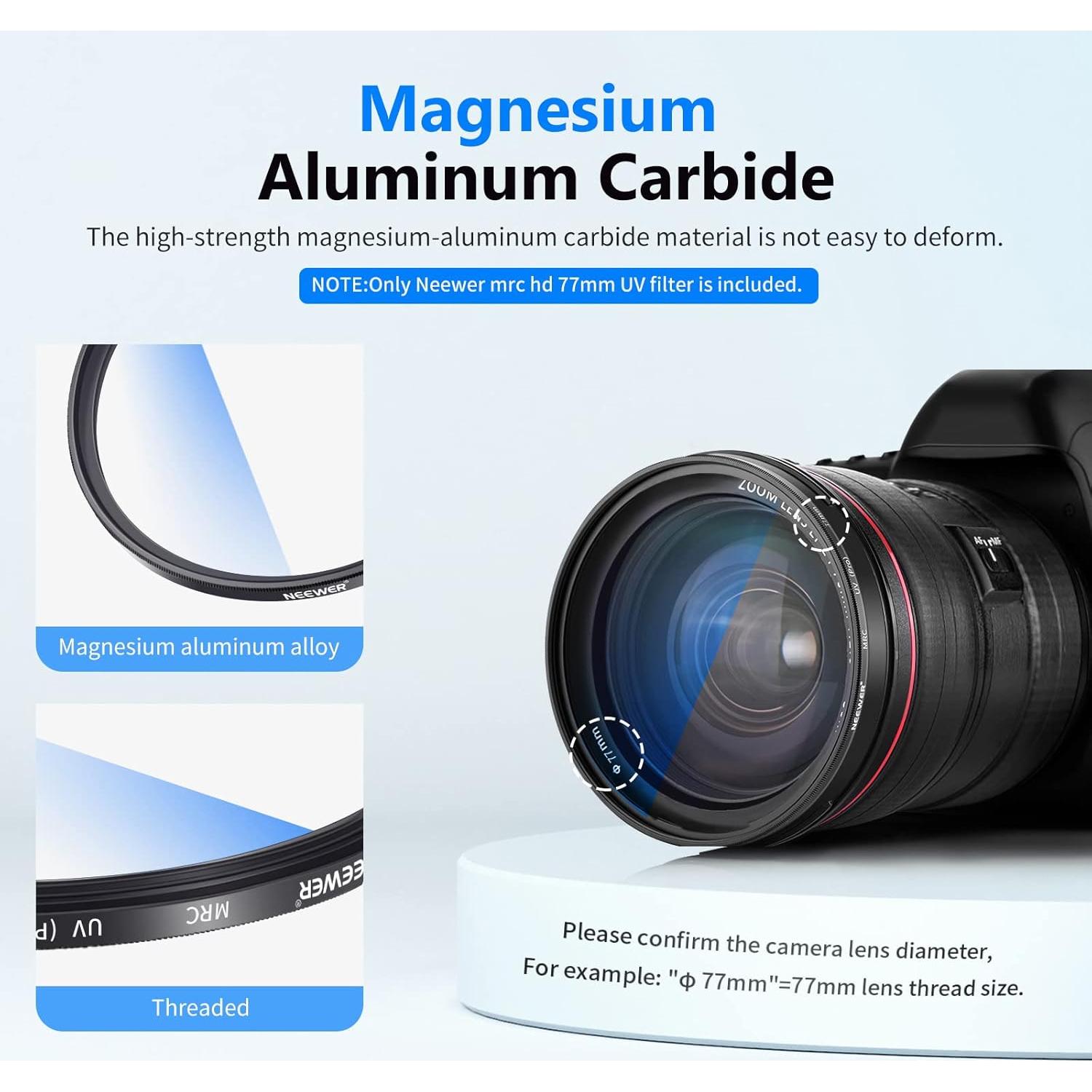 Filtro UV NEEWER 77mm Alta Definición 30 Capas Multicapa