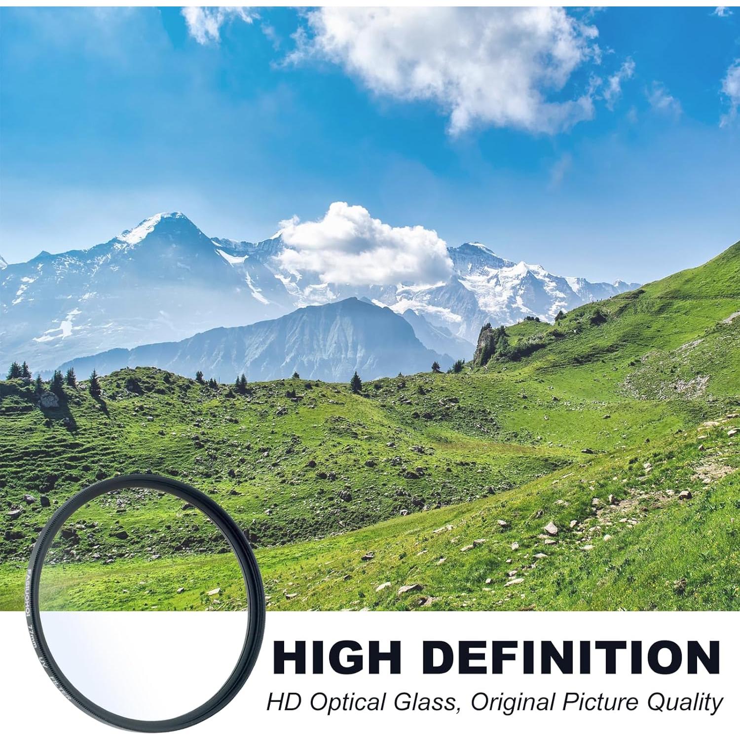 Filtro UV 77mm FASIUCHOI Ultra Delgado Cristal Óptico HD