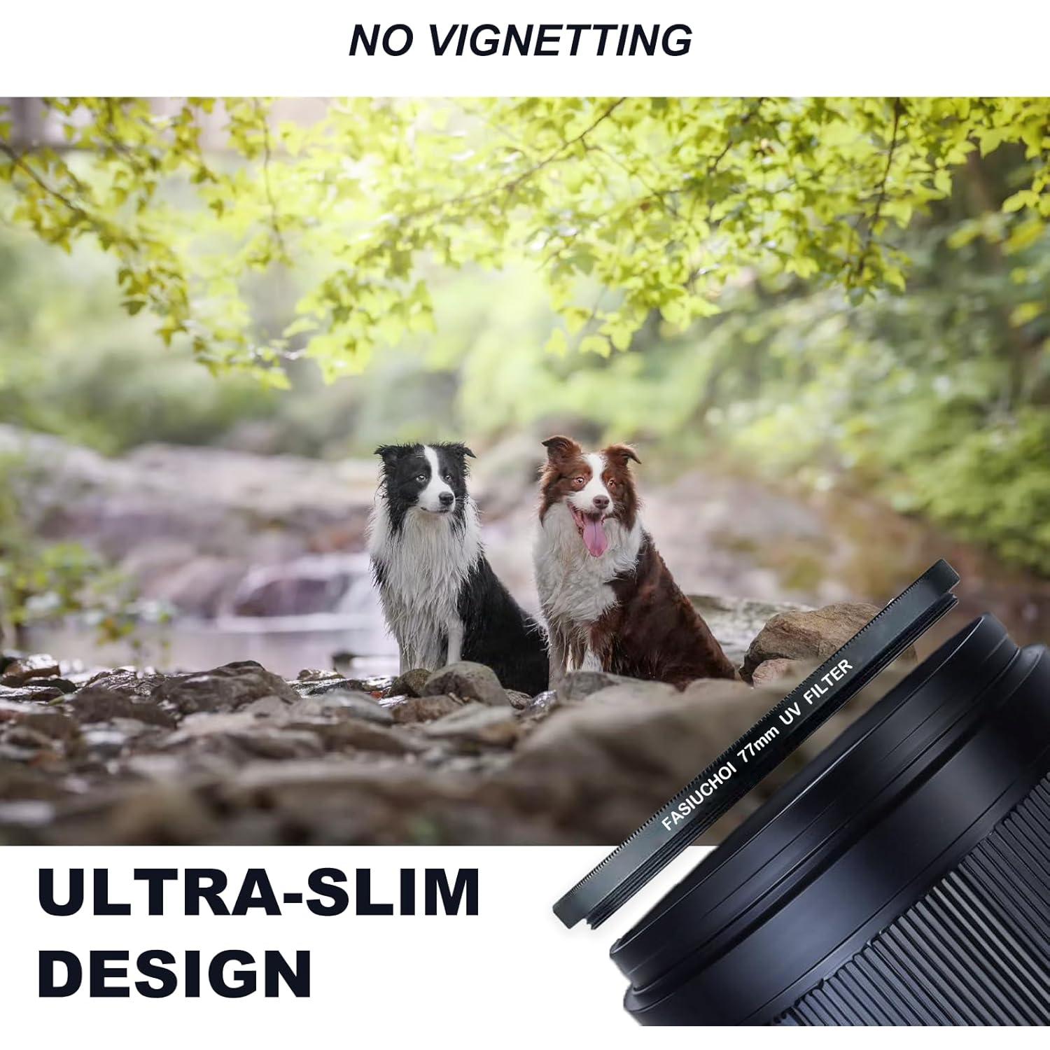 Filtro UV 77mm FASIUCHOI Ultra Delgado Cristal Óptico HD