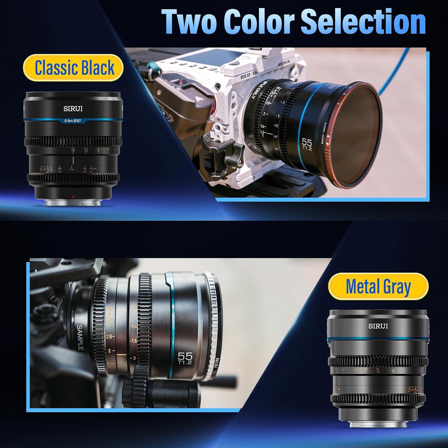 Juego de Lentes de Cine SIRUI Night Walker T1.2 24mm 35mm 55mm