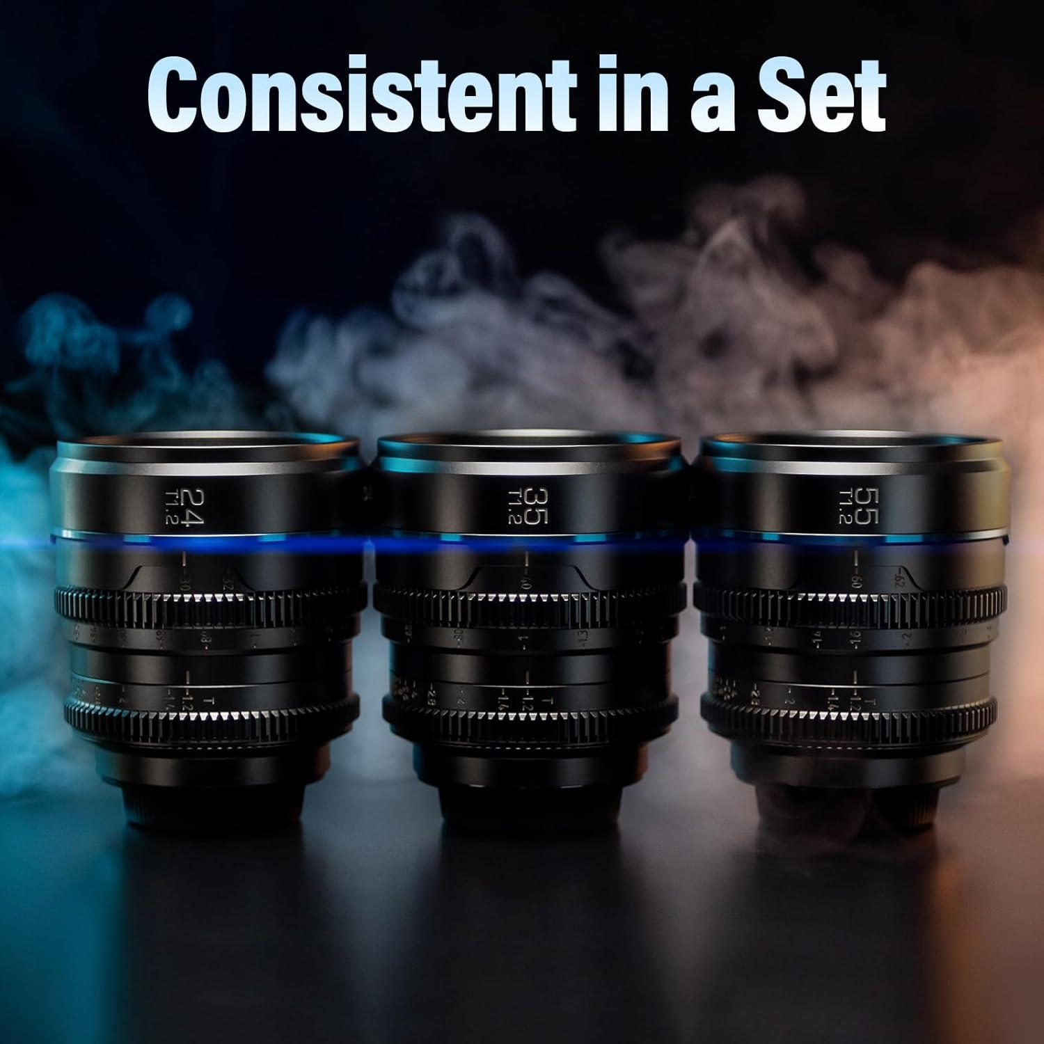 Juego de Lentes de Cine SIRUI Night Walker T1.2 24mm 35mm 55mm