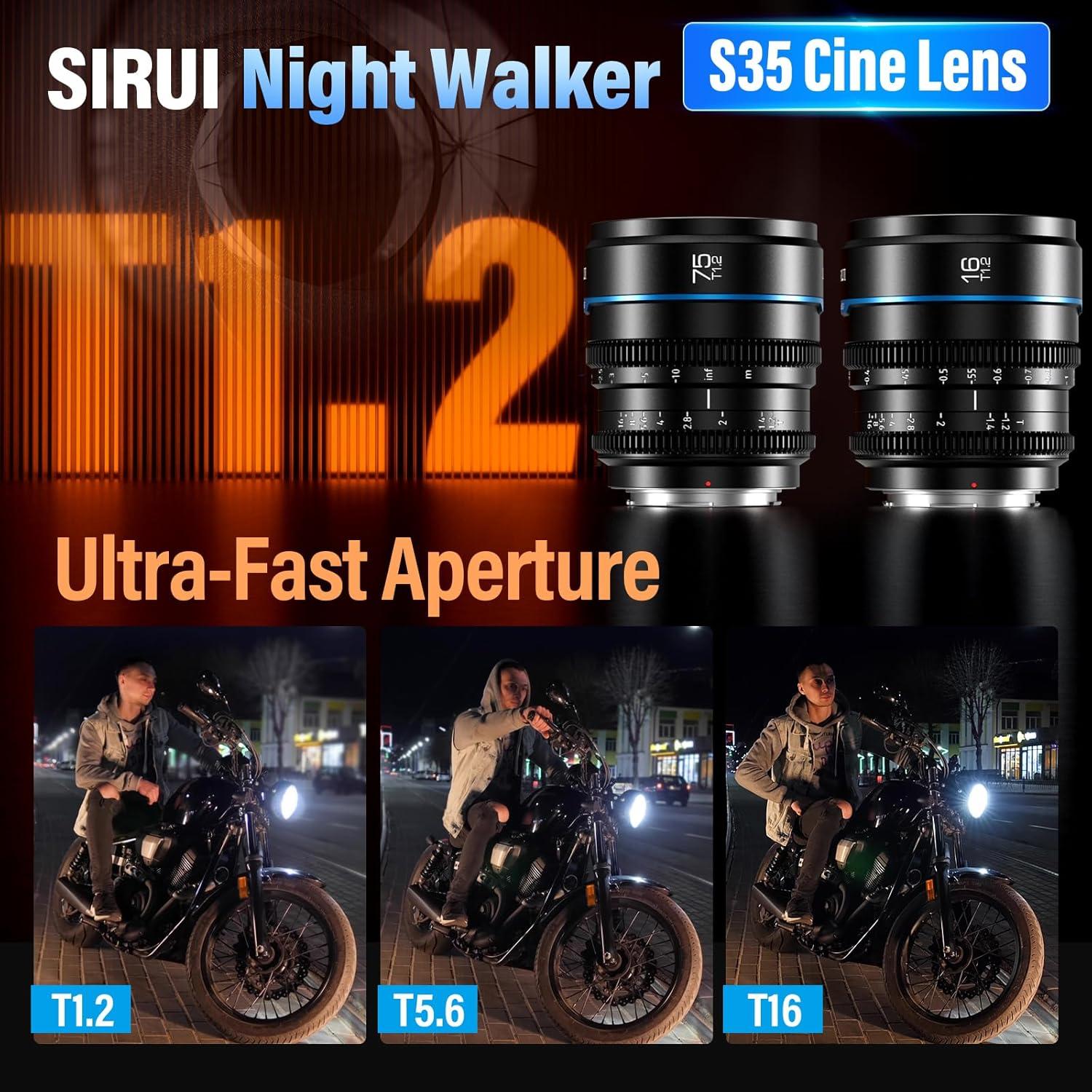 Juego de Lentes de Cine SIRUI Night Walker 16mm 75mm T1.2 M4/3