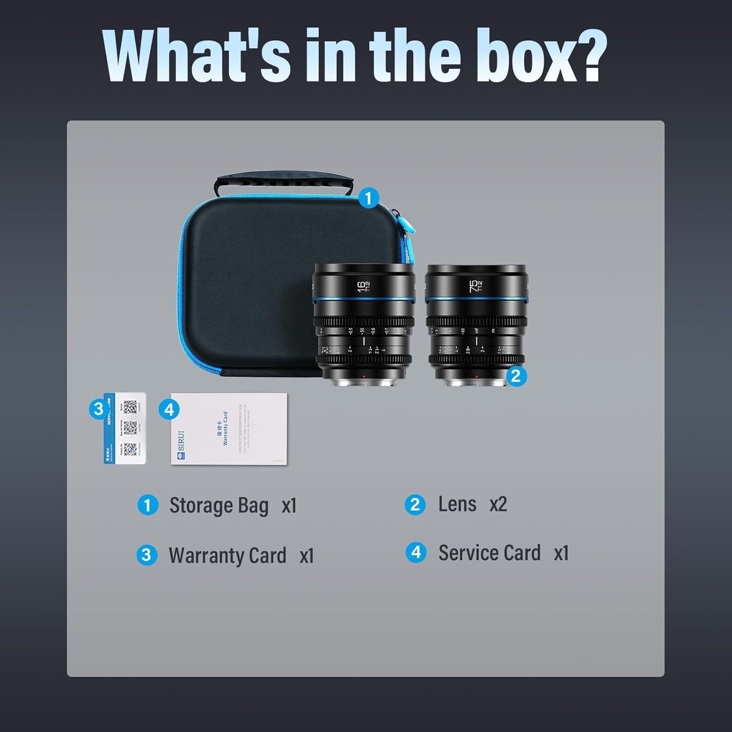 Juego de Lentes de Cine SIRUI Night Walker 16mm 75mm T1.2 M4/3