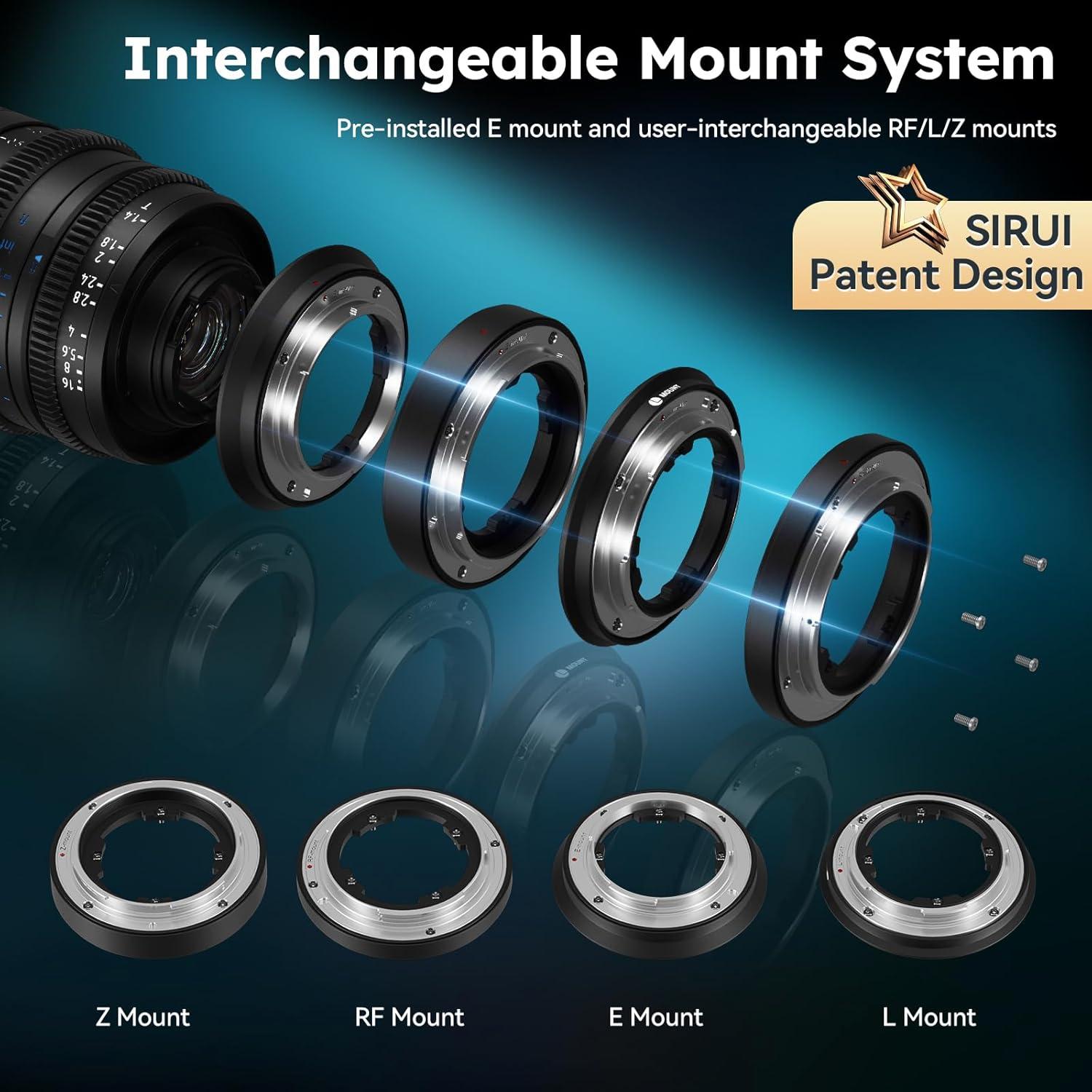 Lente Cine SIRUI VP-1 24mm T1.4 Full Frame Montura Intercambiable