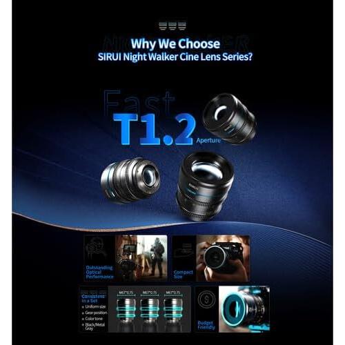 Lente Cine SIRUI Night Walker 55mm T1.2 APS-C Negro