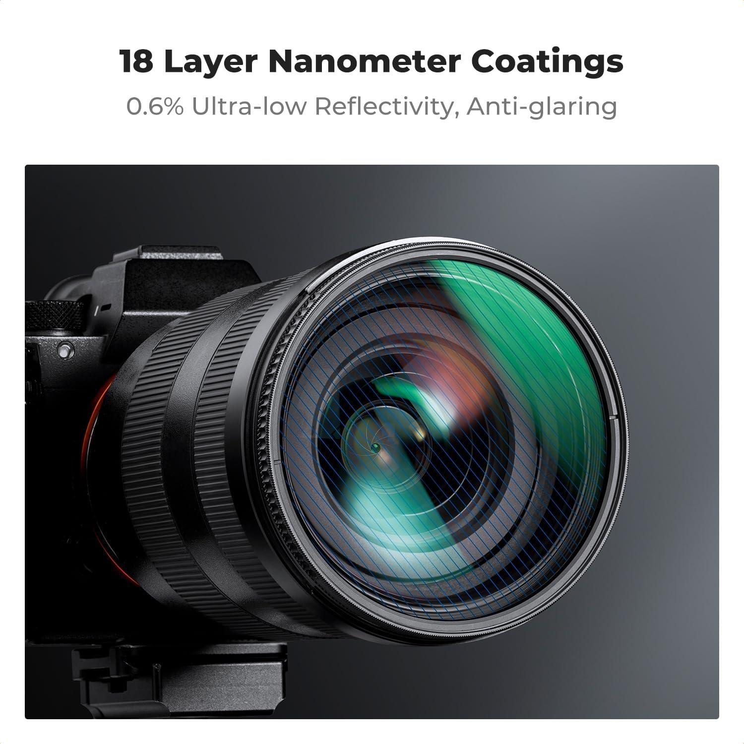 Filtro Anamórfico Circular K&F Concept 67mm Efecto Azul