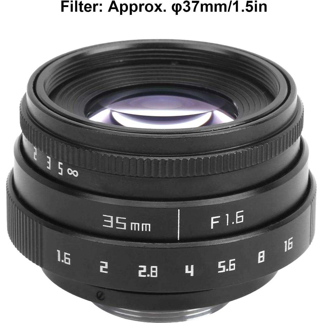 Lente Goshyda 35mm F1.6 Montura C Manual Vidrio Óptico