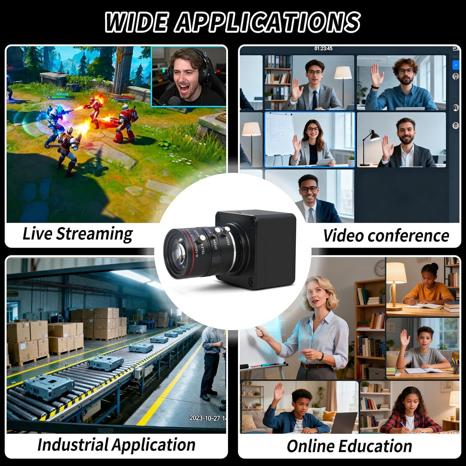 Cámara MOKOSE UC70 4K 30fps USB Lente Manual 6-12mm