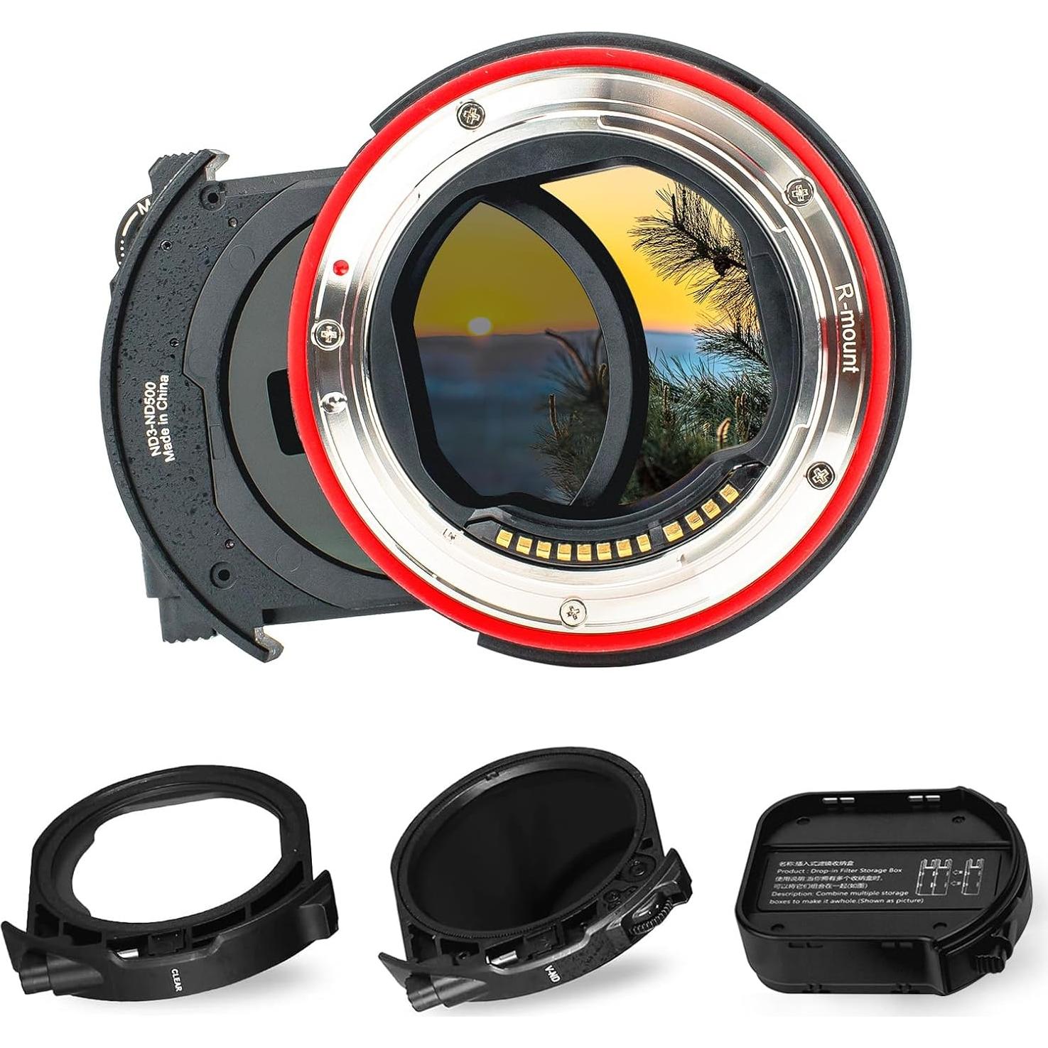 Adaptador de lente Canon EF a EOS R con filtro ND variable