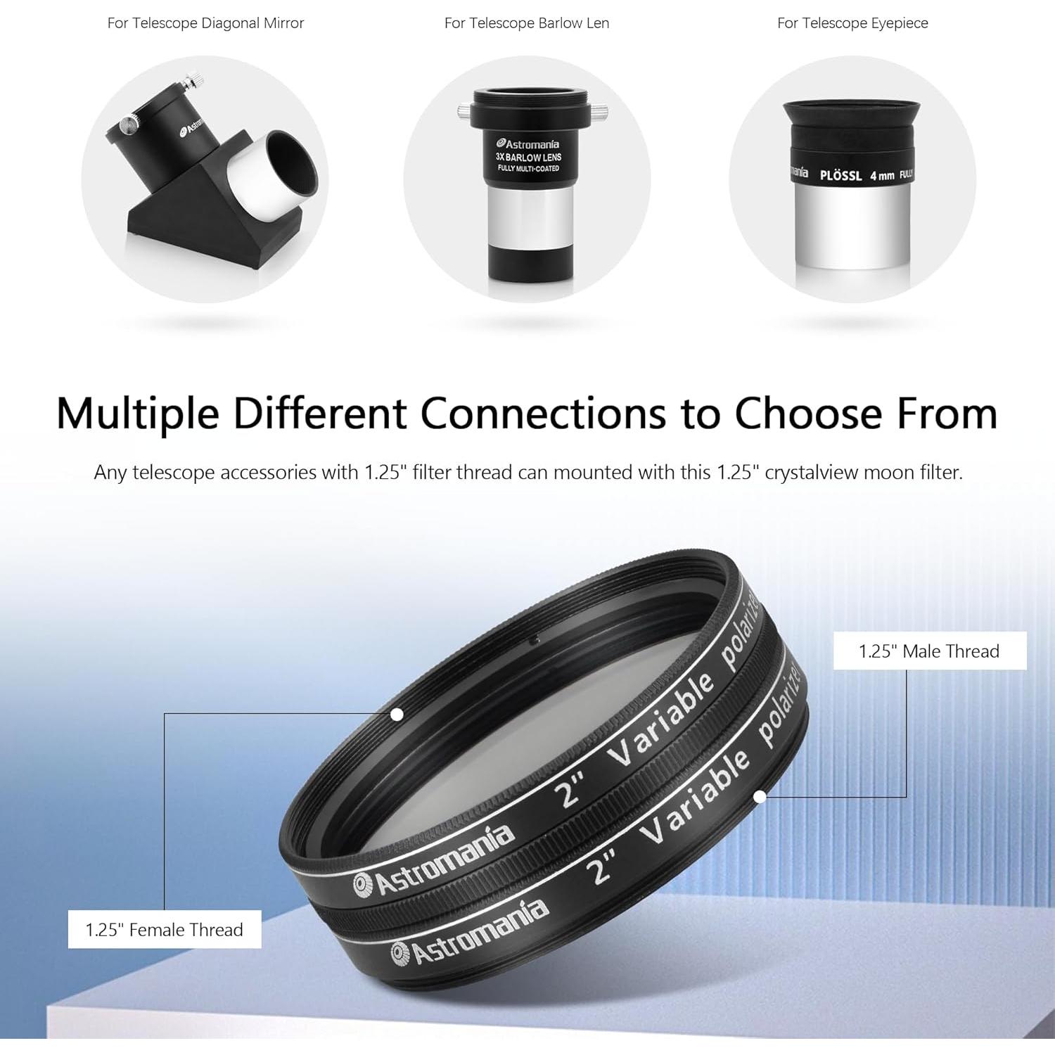 Filtro Polarizador Variable 2" Astromania para Telescopios