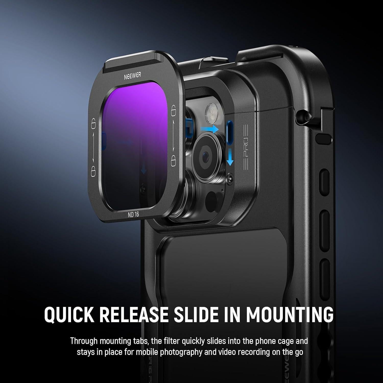 Filtro ND16 NEEWER para iPhone 16 Pro/Pro Max - Vidrio HD