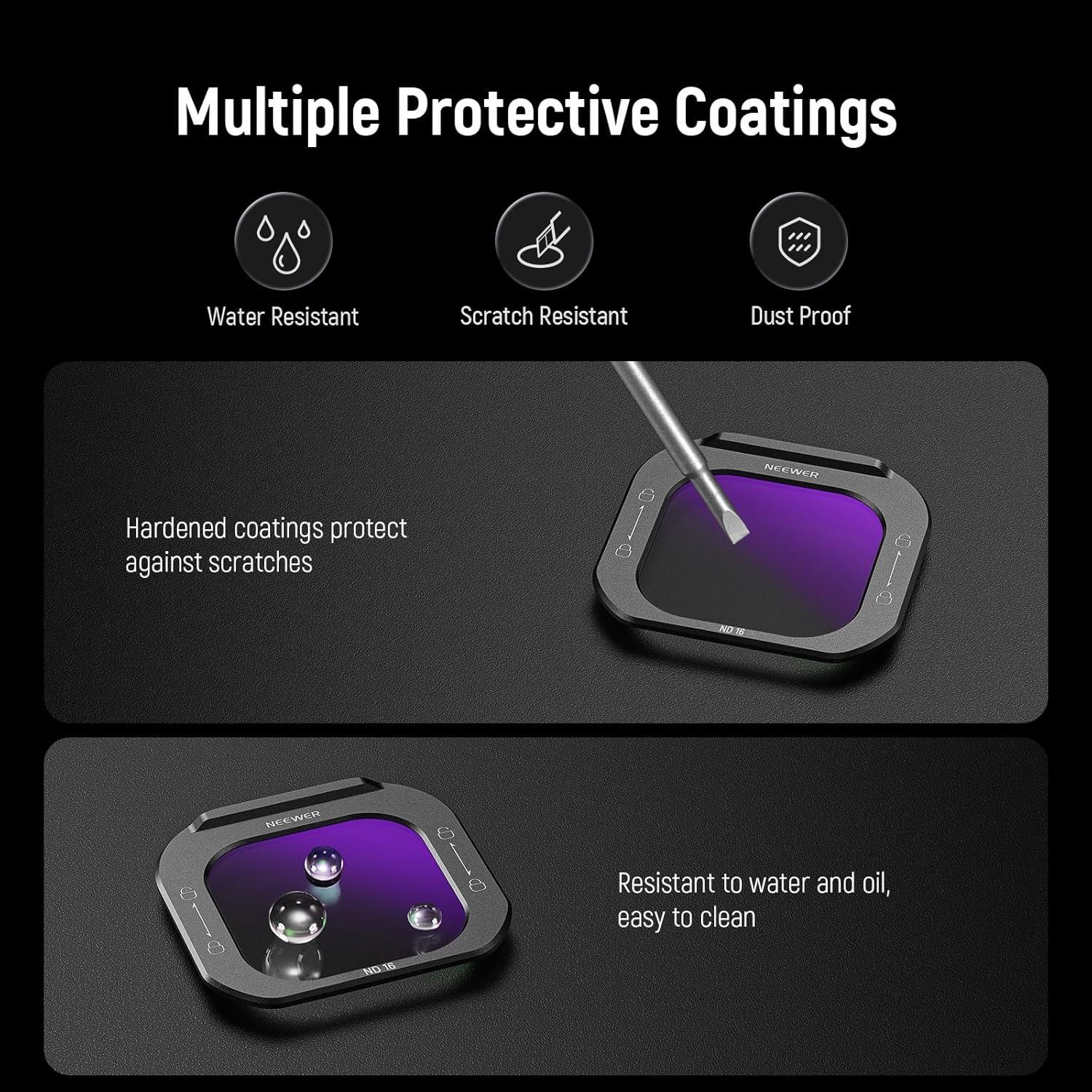 Filtro ND16 NEEWER para iPhone 16 Pro/Pro Max - Vidrio HD