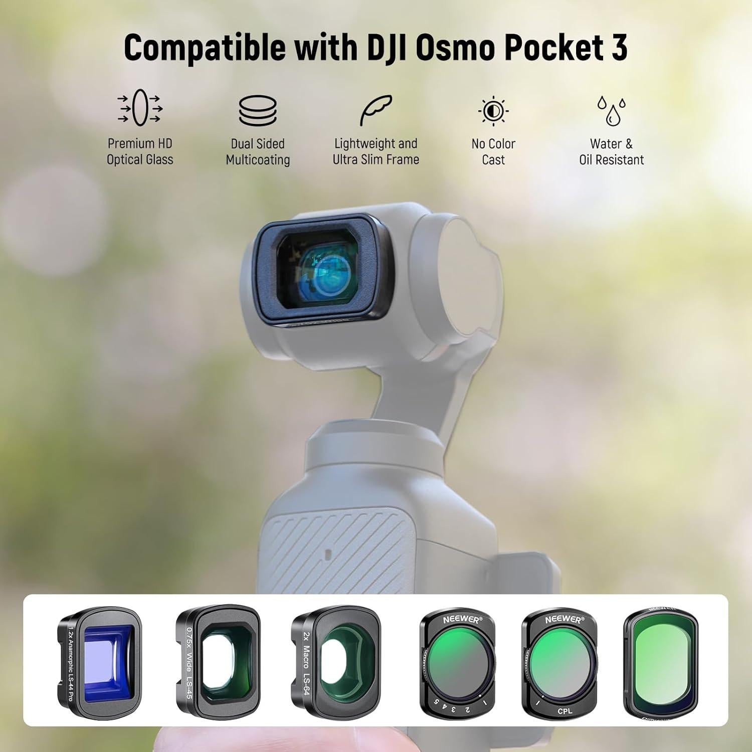 Kit de Filtros y Lentes NEEWER para DJI Osmo Pocket 3