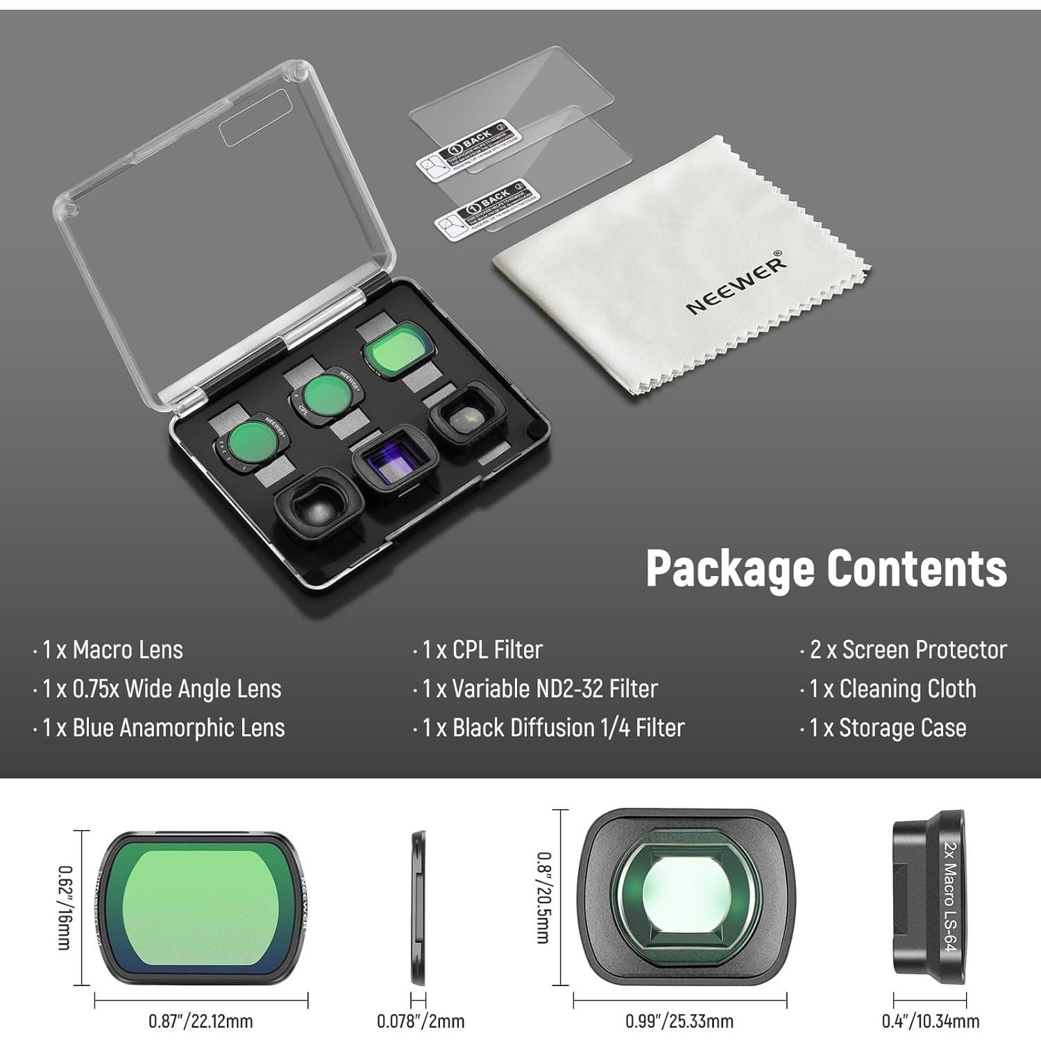 Kit de Filtros y Lentes NEEWER para DJI Osmo Pocket 3