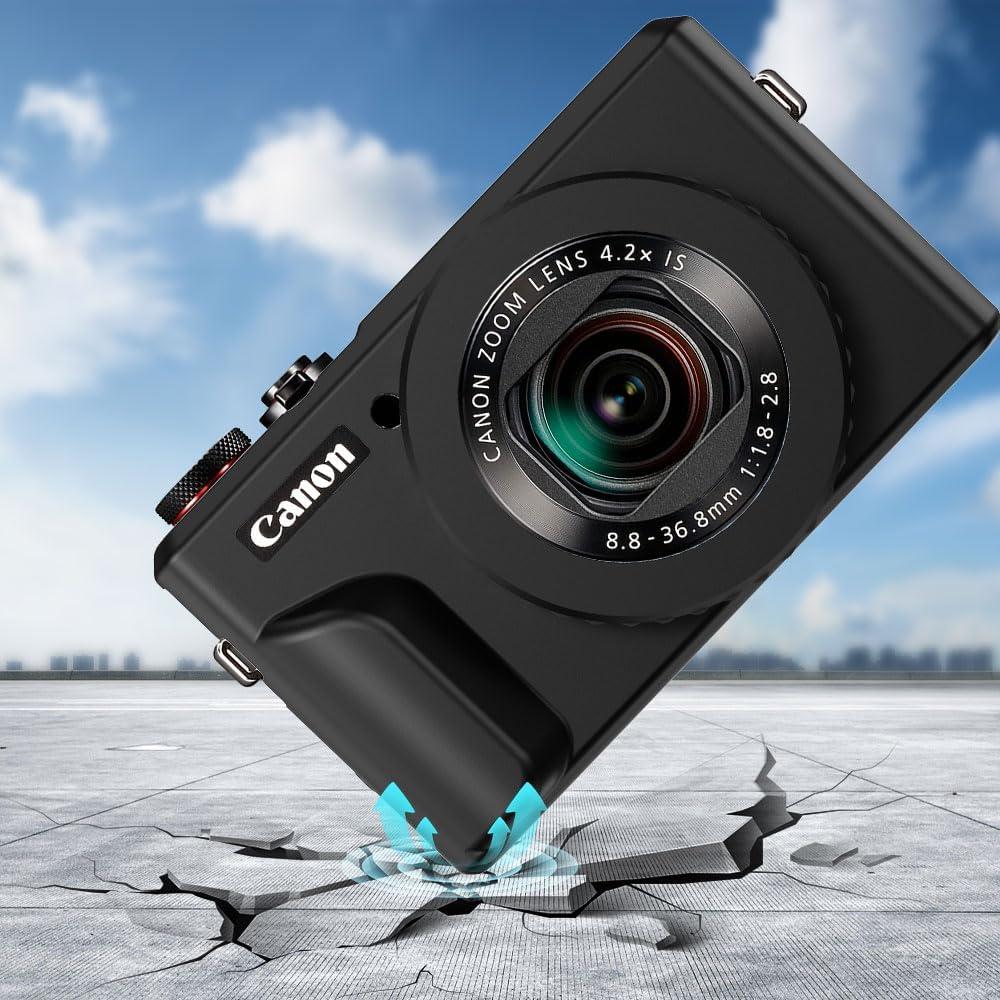 Funda de silicona para cámara Canon PowerShot G7X Mark II - Negro