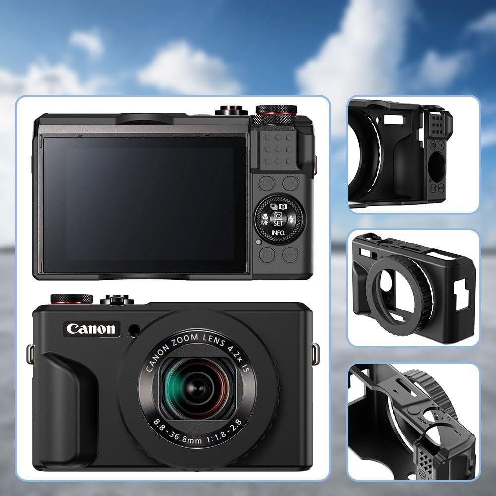 Funda de silicona para cámara Canon PowerShot G7X Mark II - Negro