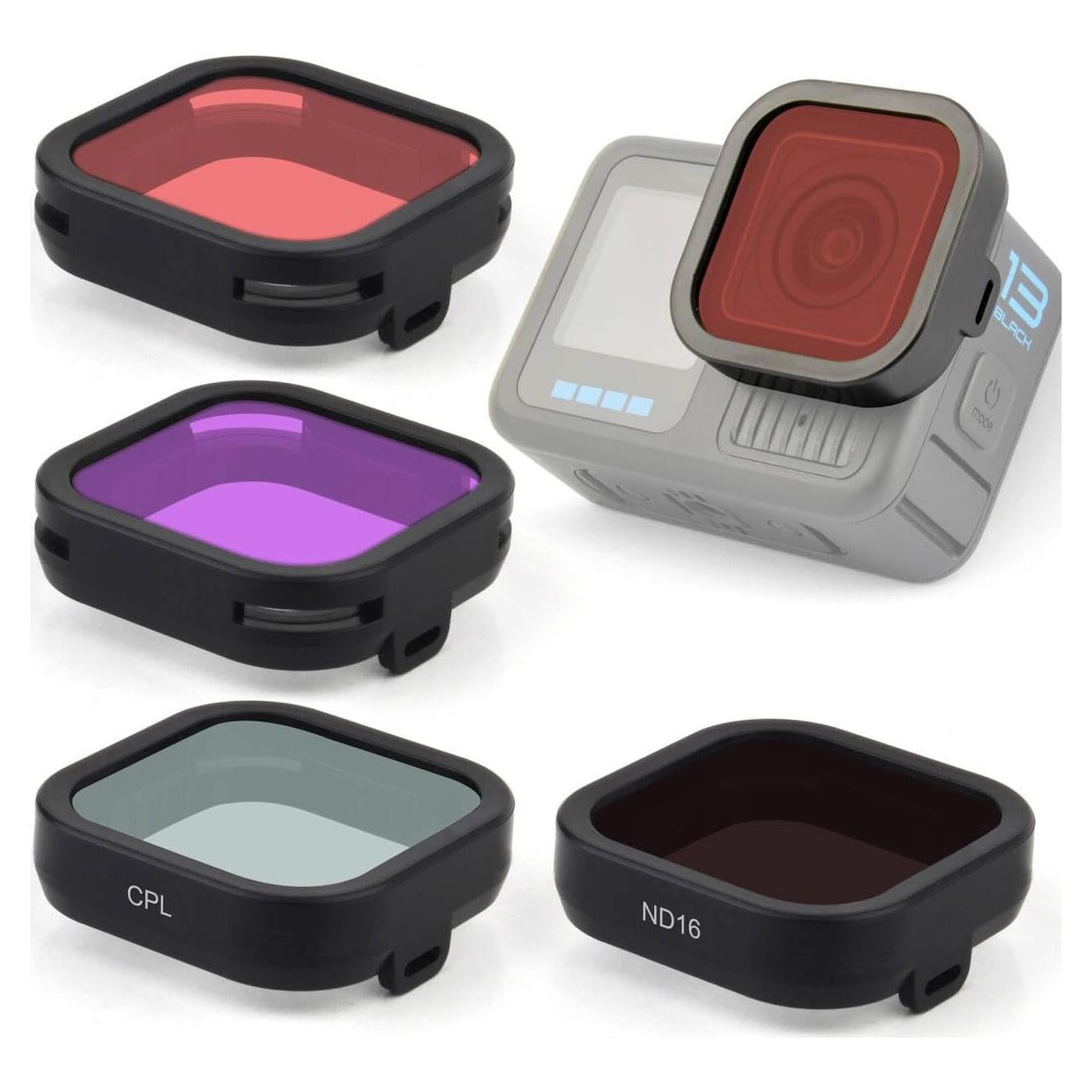 Filtro Snorkel GEPULY para GoPro Hero 13 Black - 4 Filtros ND y CPL