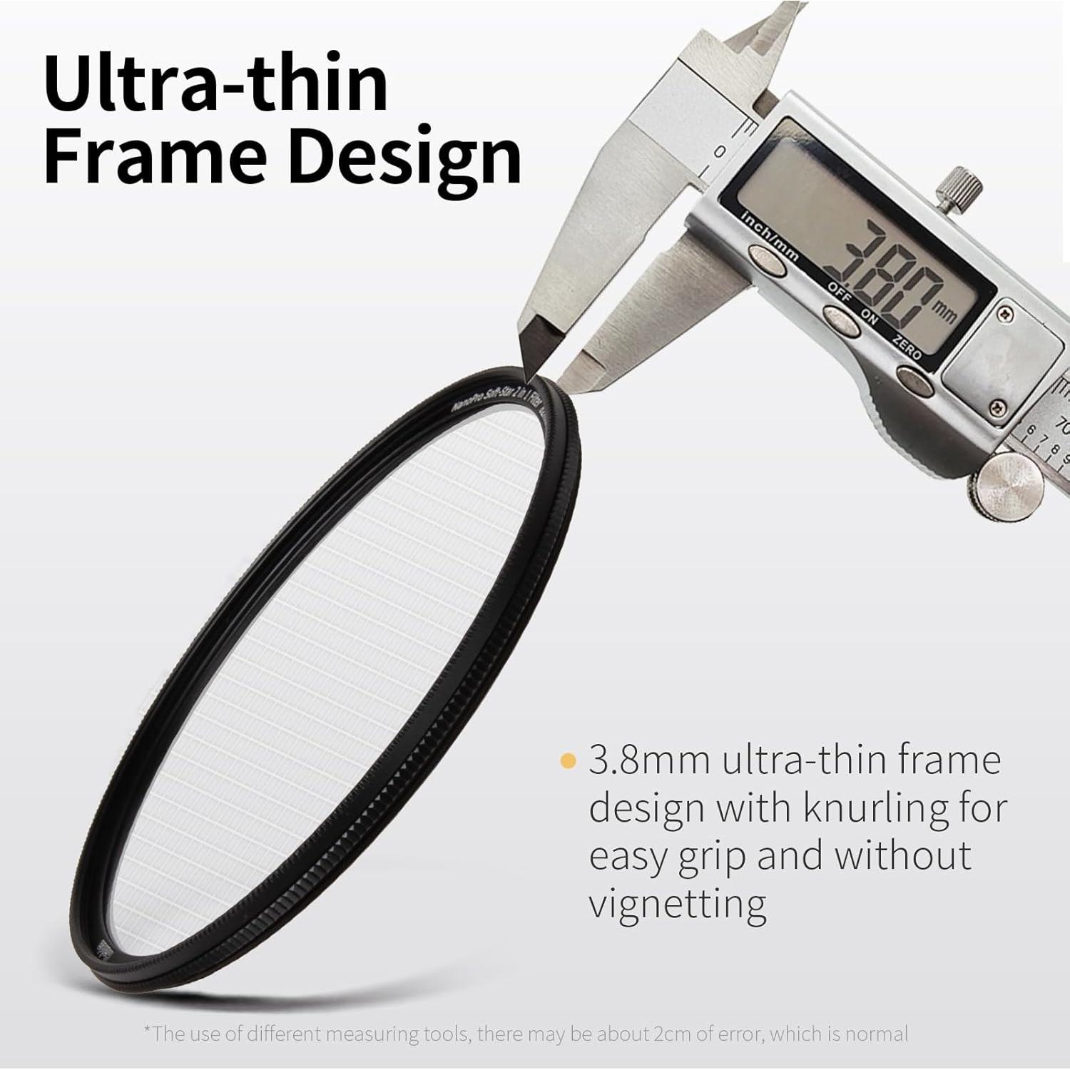 Filtro de vidrio óptico enroscable Haida 72mm 2 en 1 estrella y suave