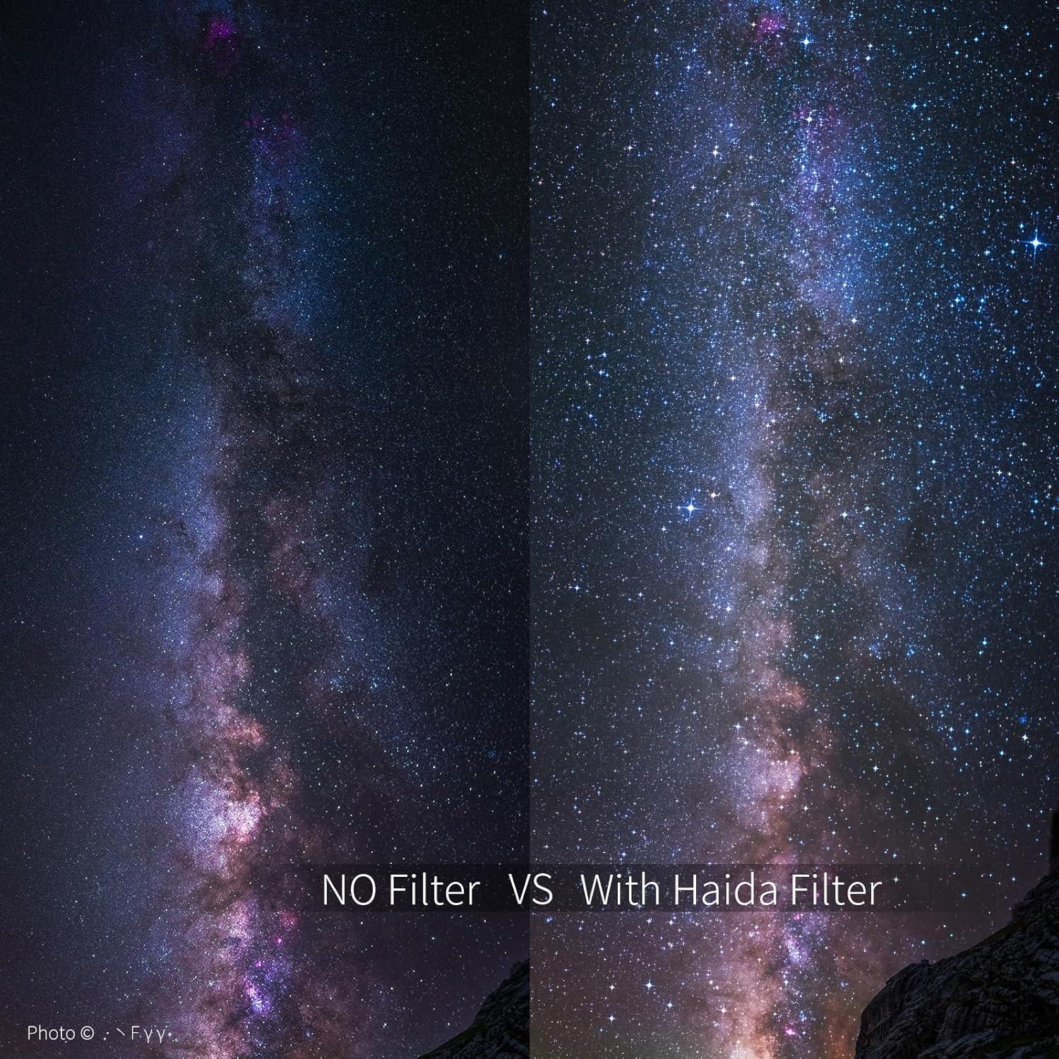 Filtro de vidrio óptico enroscable Haida 72mm 2 en 1 estrella y suave